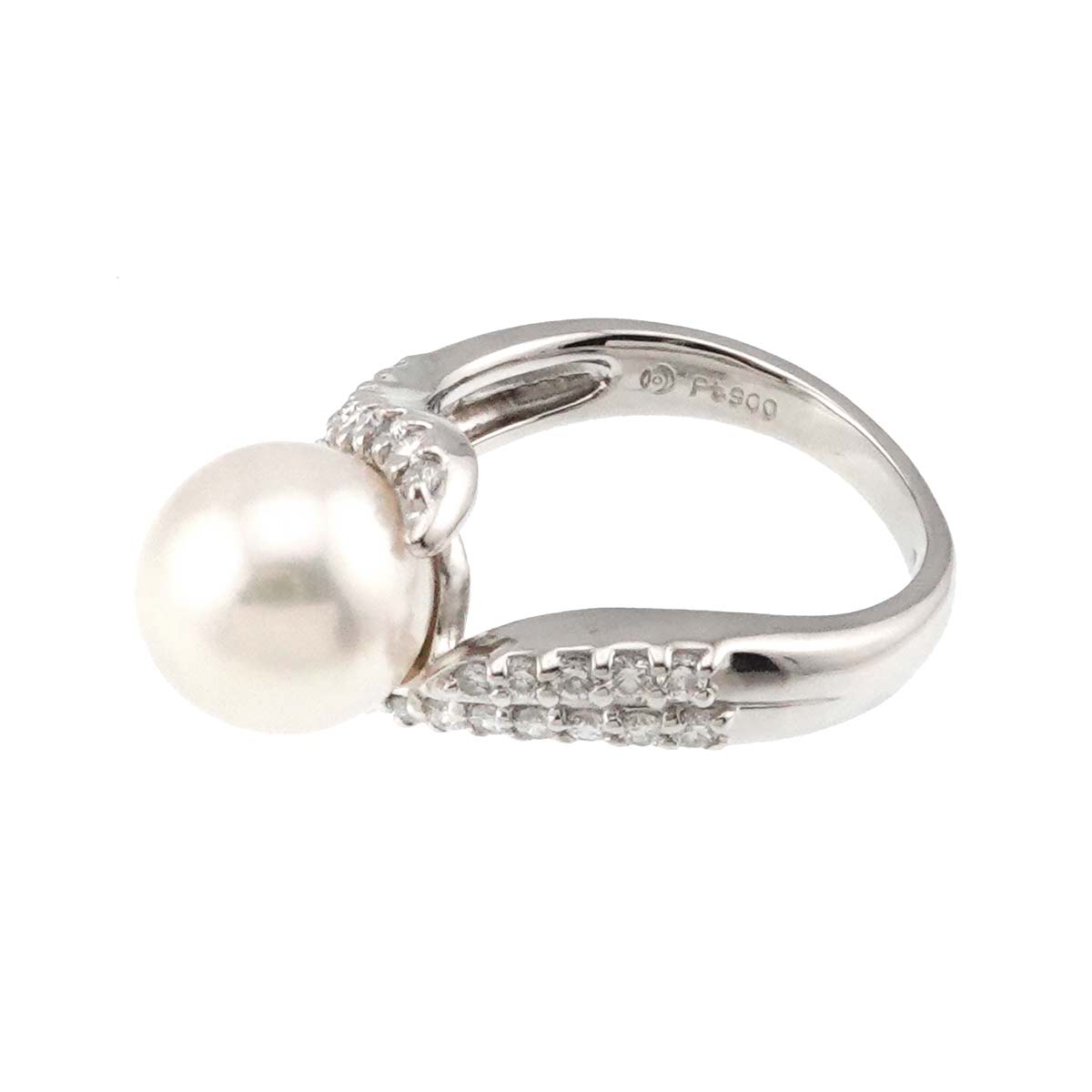 Akoya Pearl 9.2mm Diamond 0.47ct Ring Pt size5.25(US)