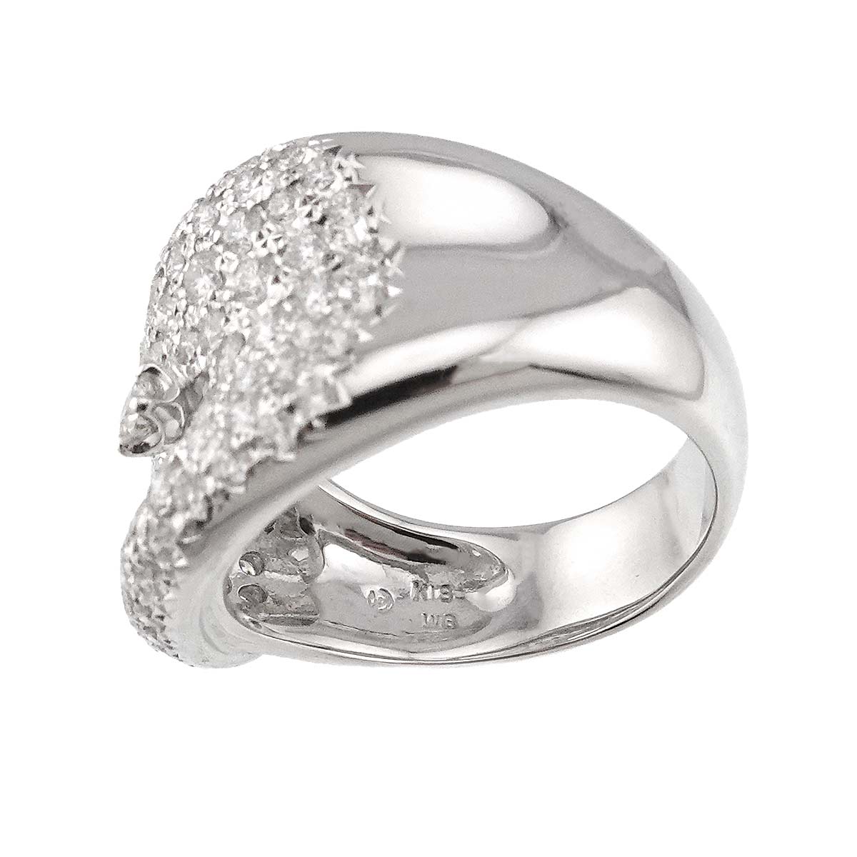 Diamond 1.67ct Ring 18K White Gold 750 Size6-6.25(US)