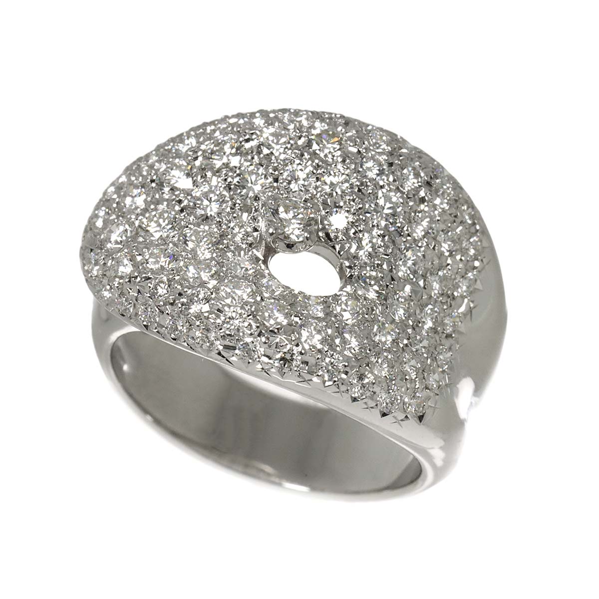 Diamond 1.67ct Ring 18K White Gold 750 Size6-6.25(US)