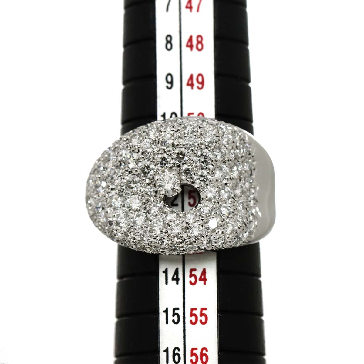 Diamond 1.67ct Ring 18K White Gold 750 Size6-6.25(US)