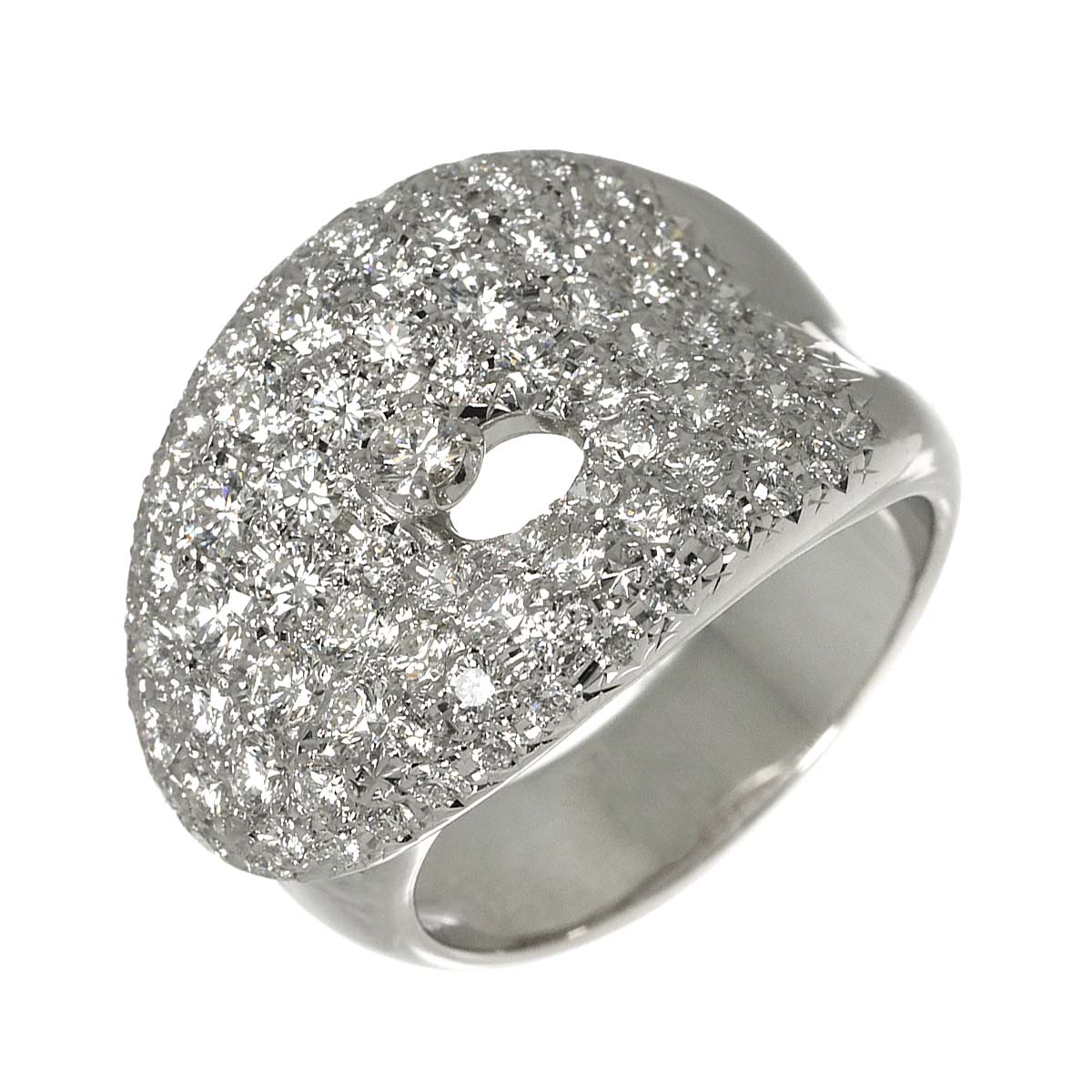 Diamond 1.67ct Ring 18K White Gold 750 Size6-6.25(US)