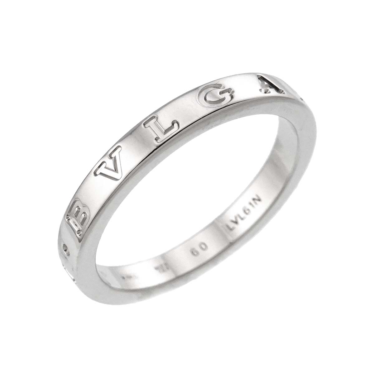 Double logo Ring Platinum size60 8.75-9(US)