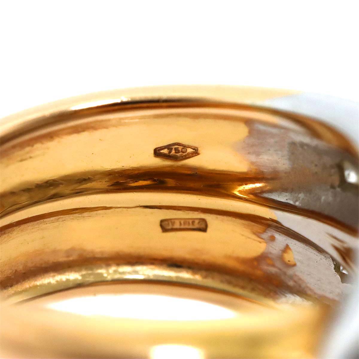 Diamond Ring 18K PG WG 750 6.25-6.5(US)