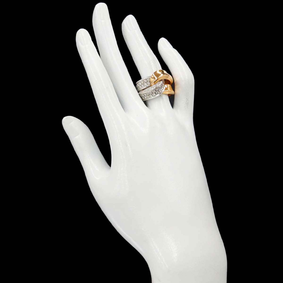 Diamond Ring 18K PG WG 750 6.25-6.5(US)