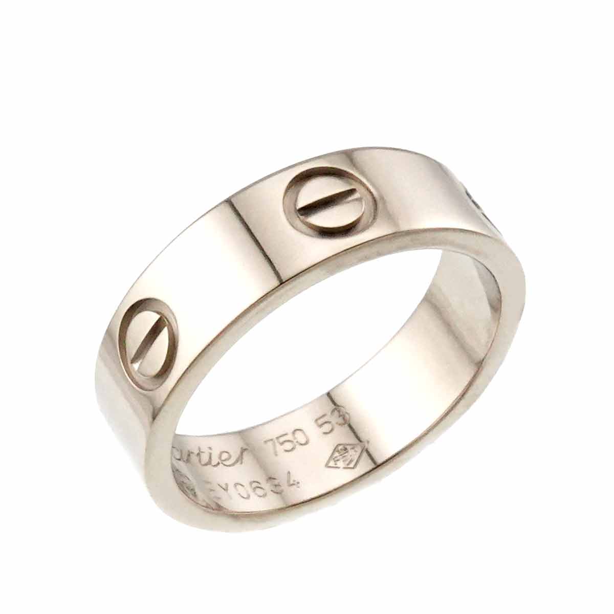 Love Ring 18K White Gold 750 size53 6-6.25(US)