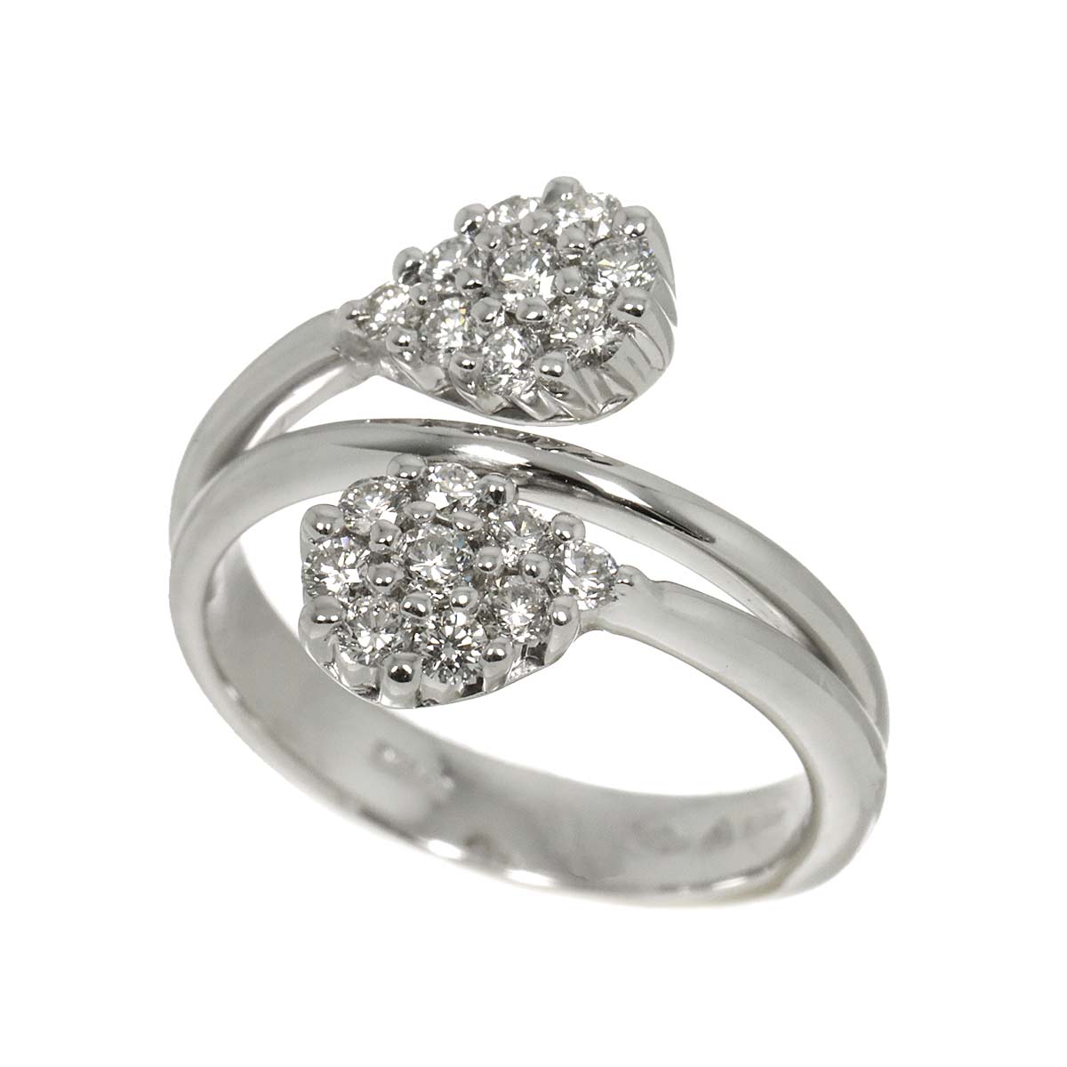 Diamond Ring 18K White Gold 750 size5.5-5.75(US)