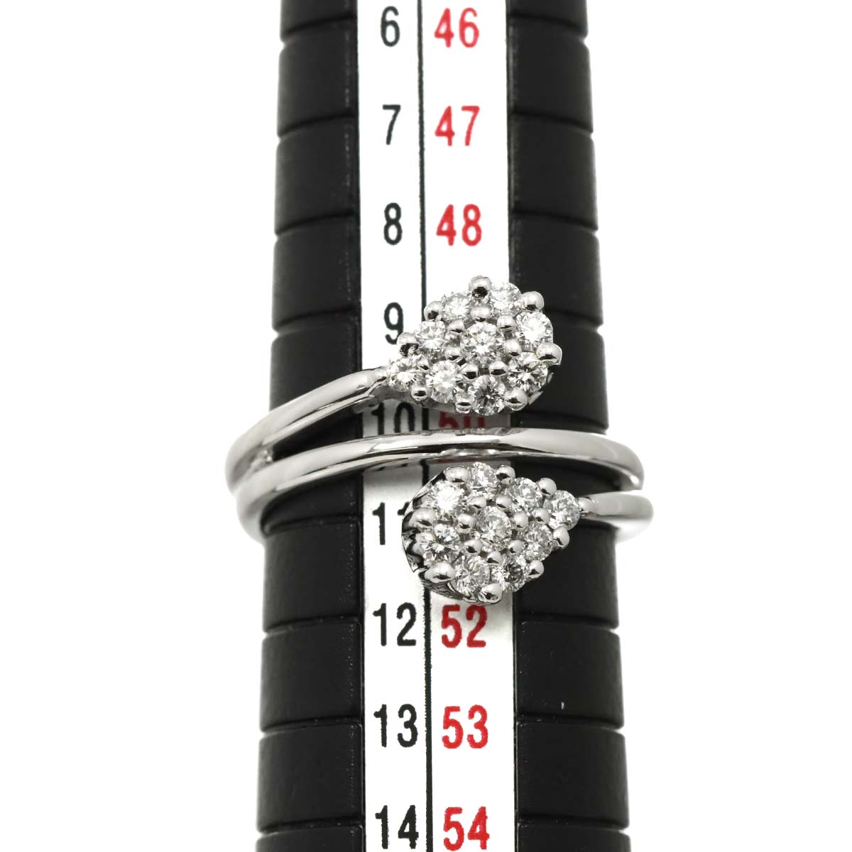 Diamond Ring 18K White Gold 750 size5.5-5.75(US)