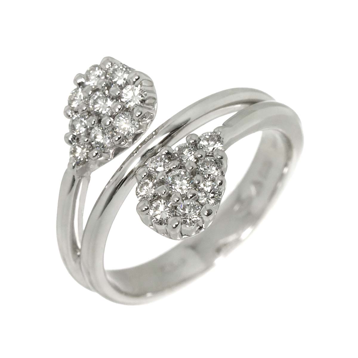 Diamond Ring 18K White Gold 750 size5.5-5.75(US)