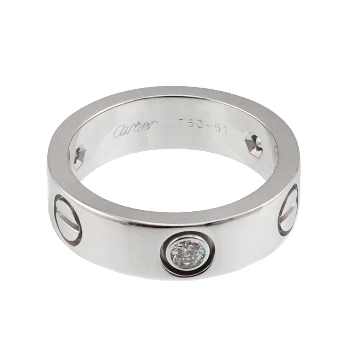 Love Ring Diamond 3P 18K White Gold size51 5.25-5.5(US)