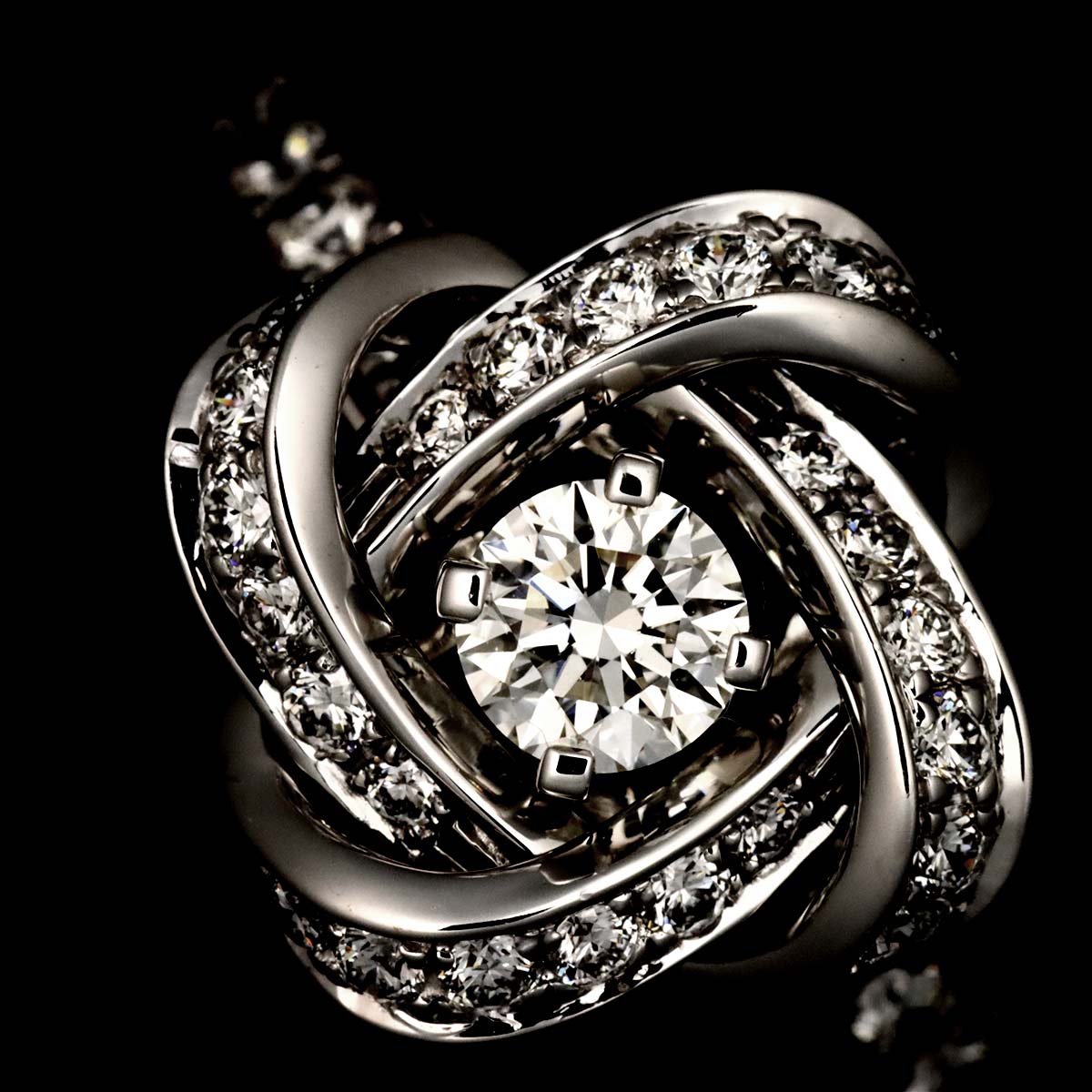 Pivoine Diamond Ring 18K WG 750 Size48 4.5(US)