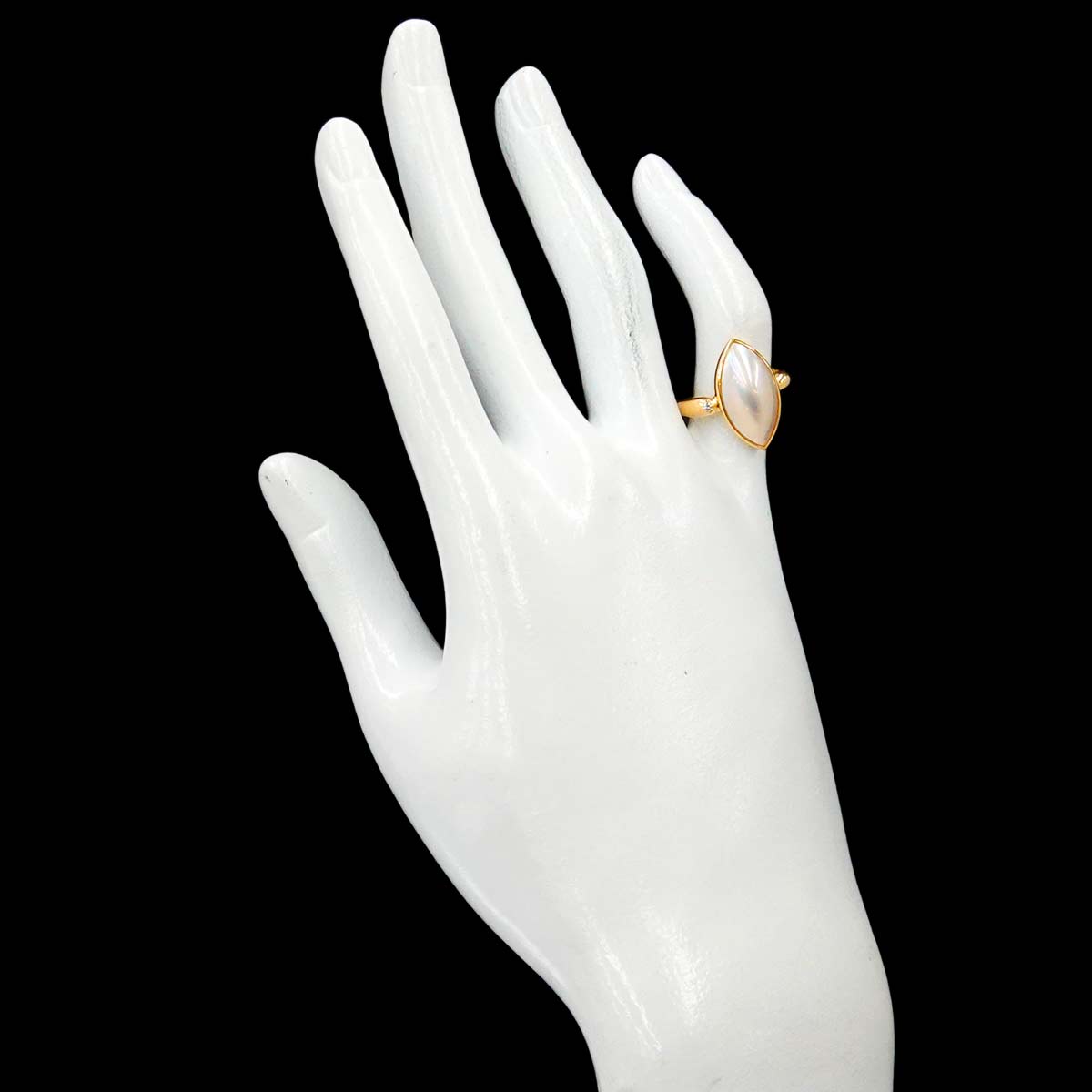 Mabe Pearl Diamond Ring 18K YG 750 5.5-5.75(US)