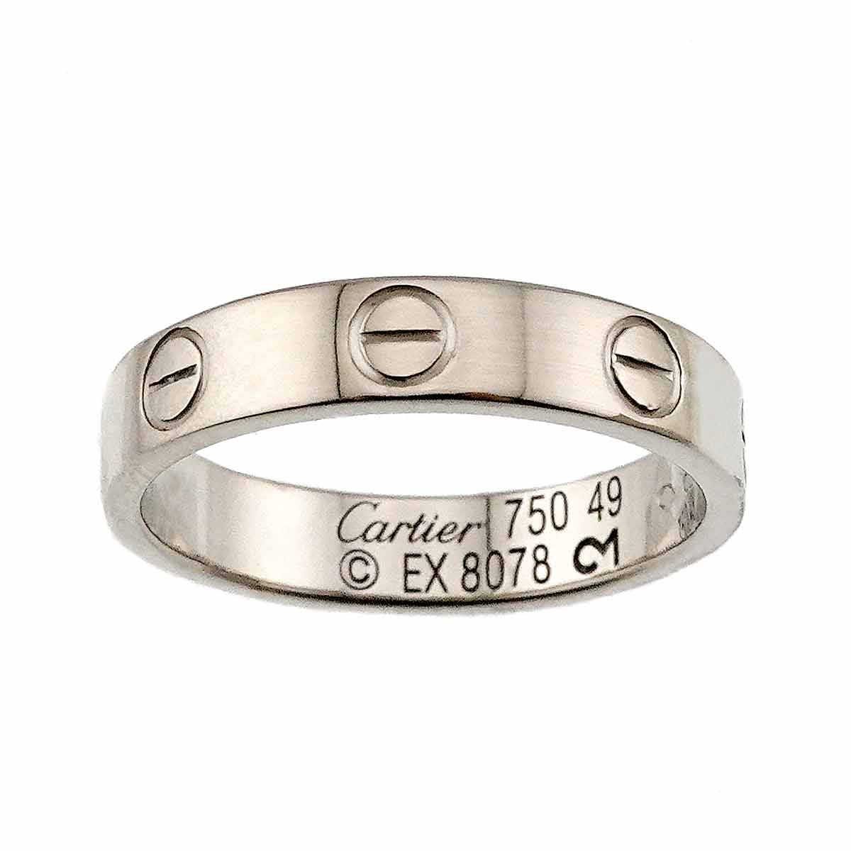 Mini Love Ring 18K White Gold 750 size49 4.75-5(US)