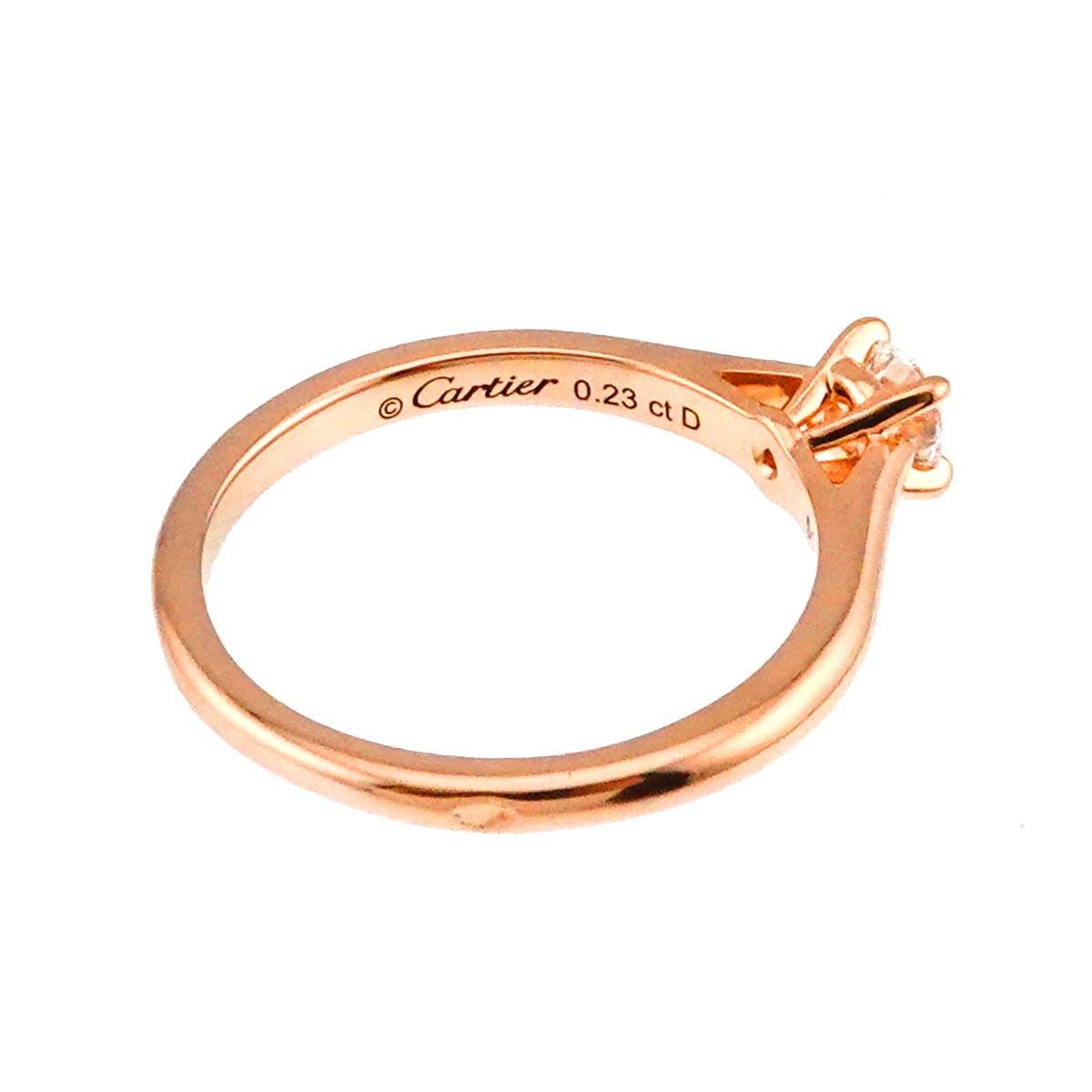 Diamond 0.23ct D/VVS2/EX Ring 18K PG size51 5.5-5.75(US)