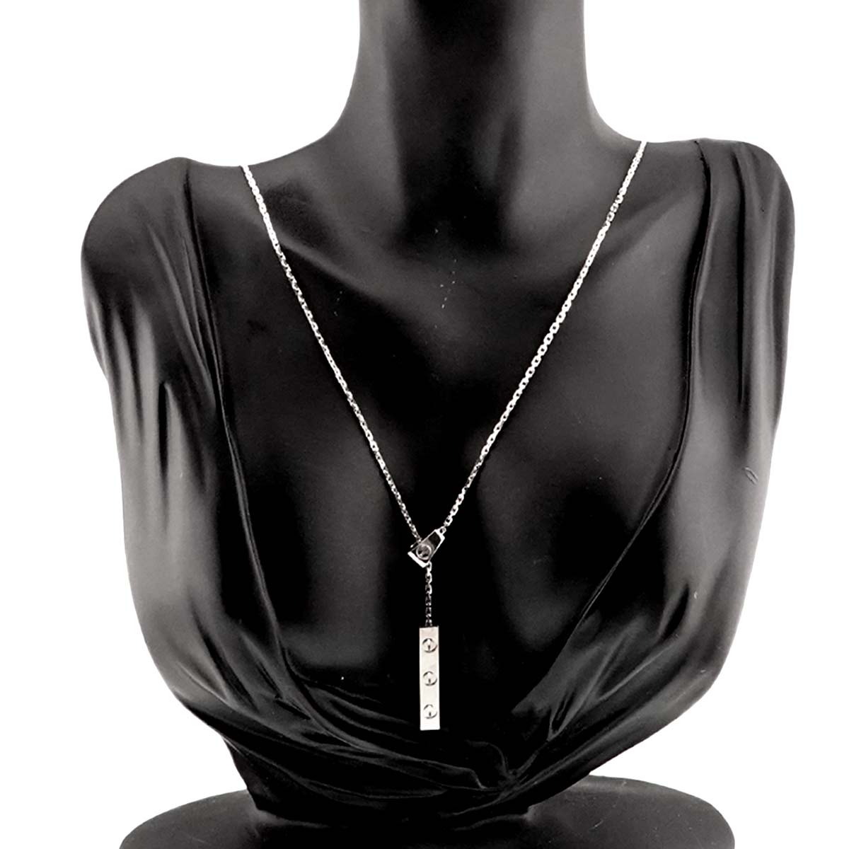 Love Plate Necklace 18K White Gold 750