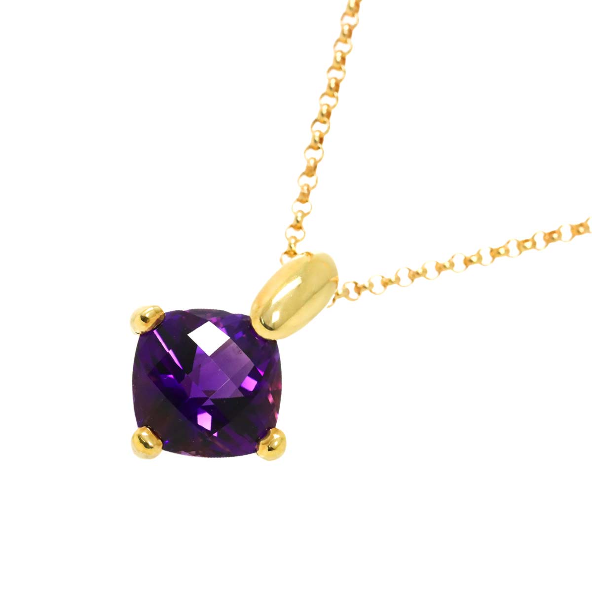 Amethyst 3.80ct Necklace 18K YG 750