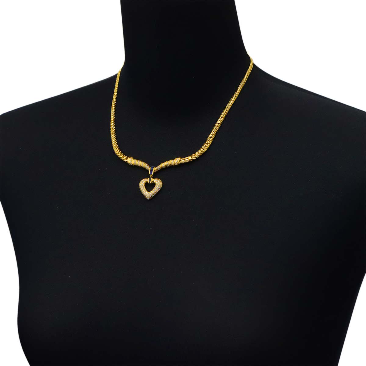 Sapphire 0.65ct Diamond 1.36ct Necklace 18K Yellow Gold 750