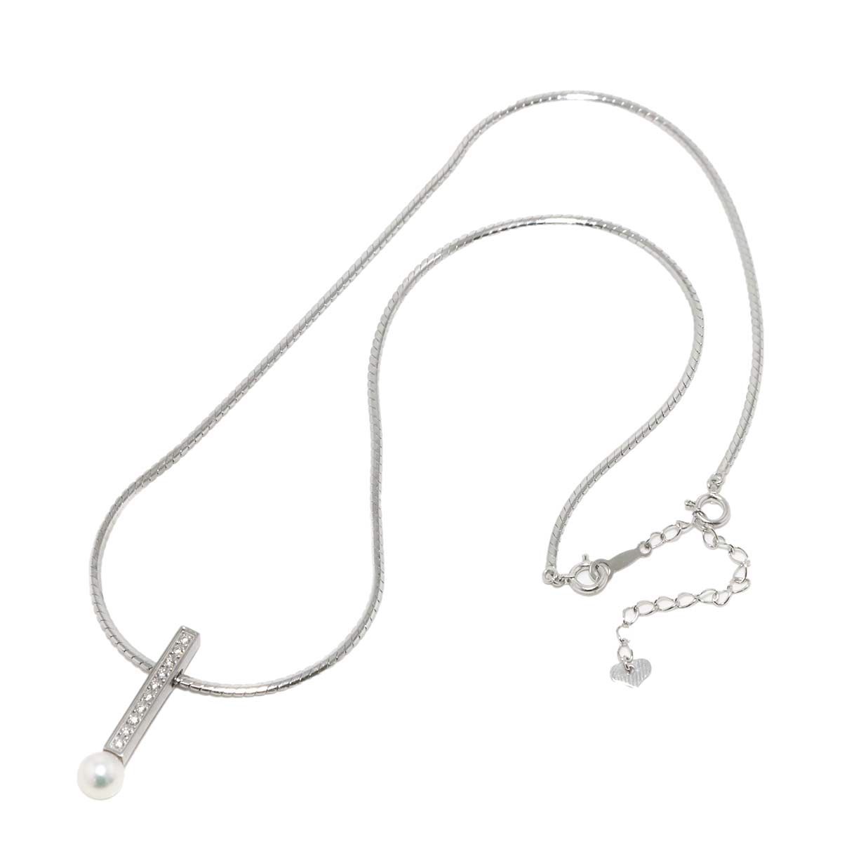 Akoya Pearl 5.9mm Diamond Necklace 18K WG 750