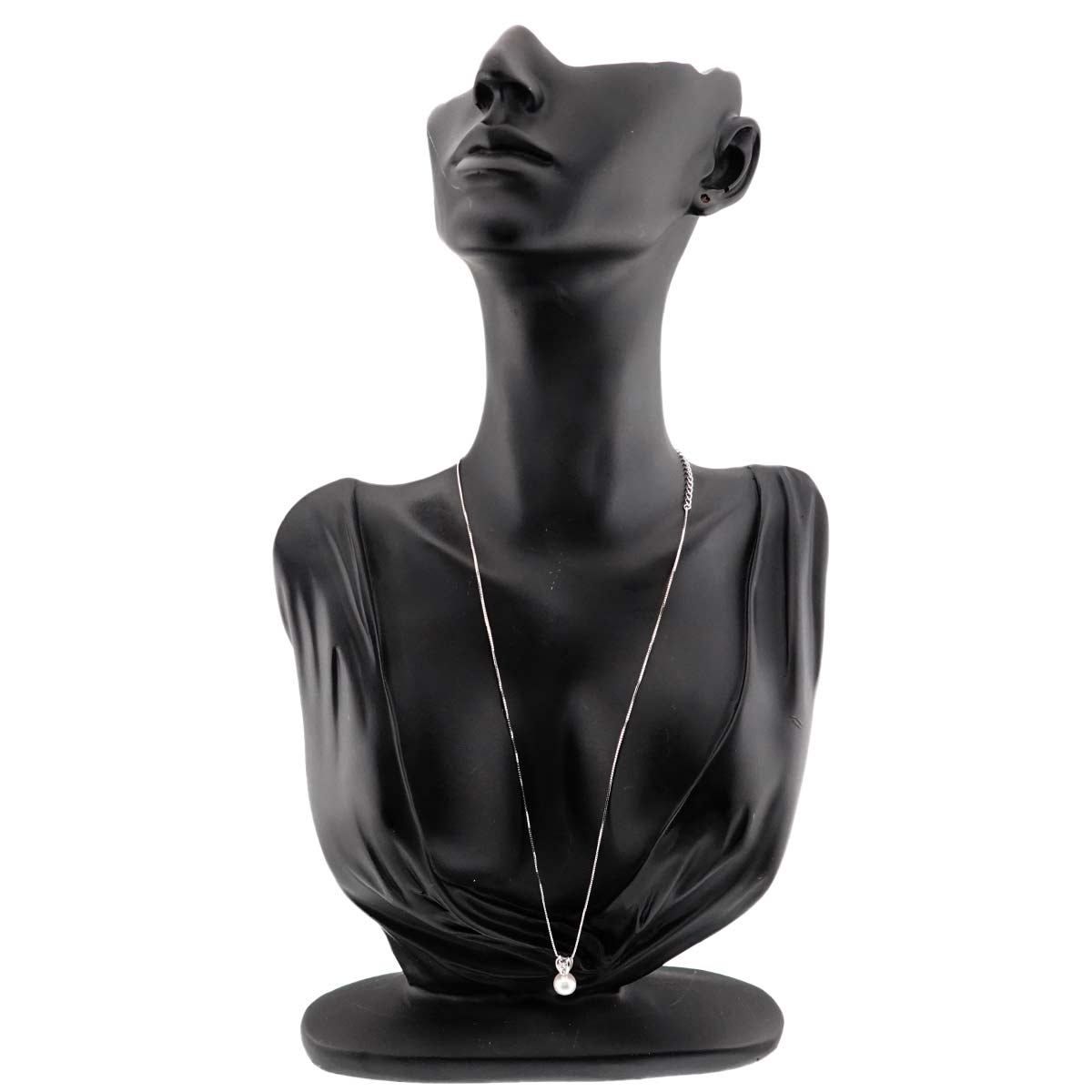 Akoya Pearl 7.3mm Diamond 0.01ct Necklace 18K WG 750