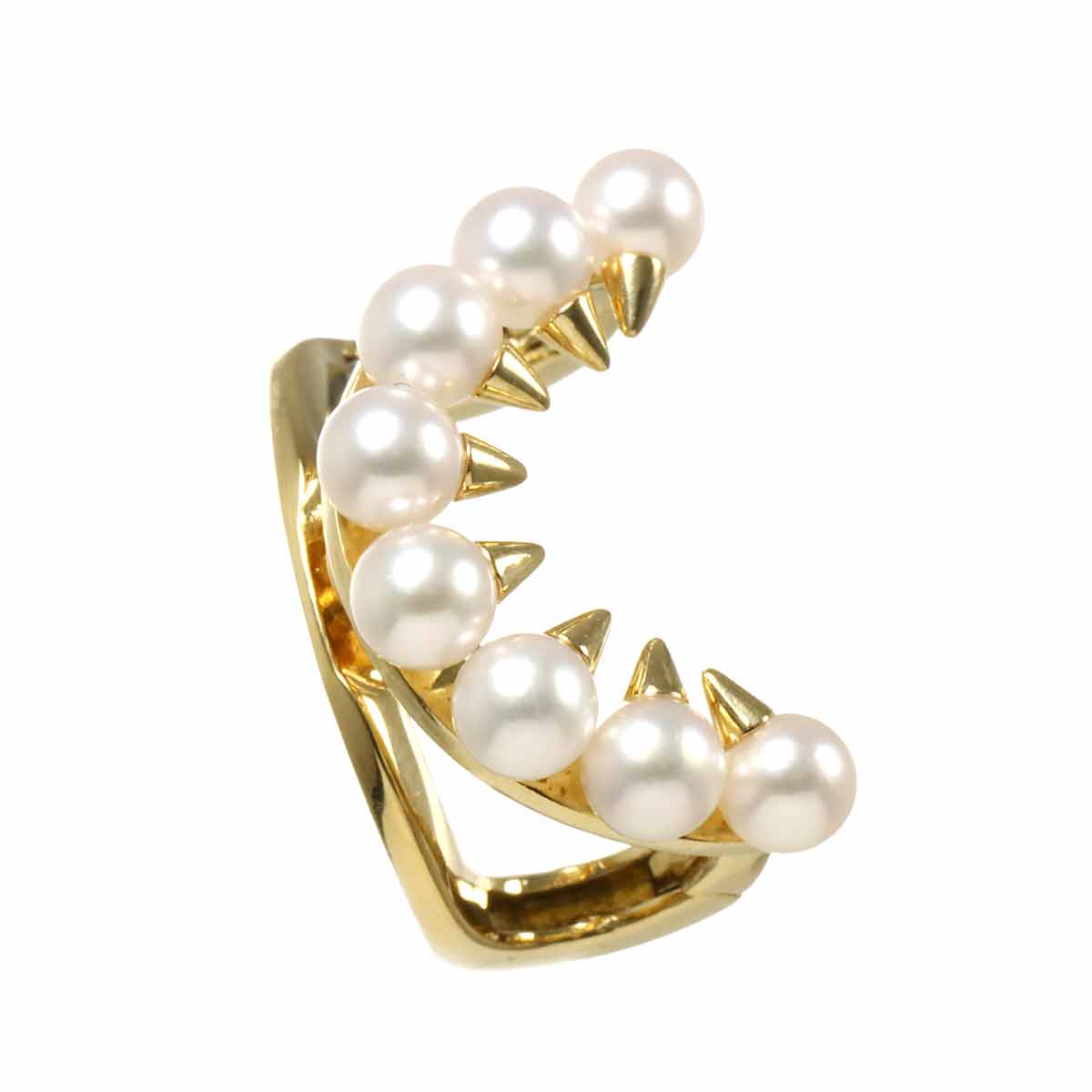 Danger Plus Akoya Pearl Earring 18K YG 750 One Piece only