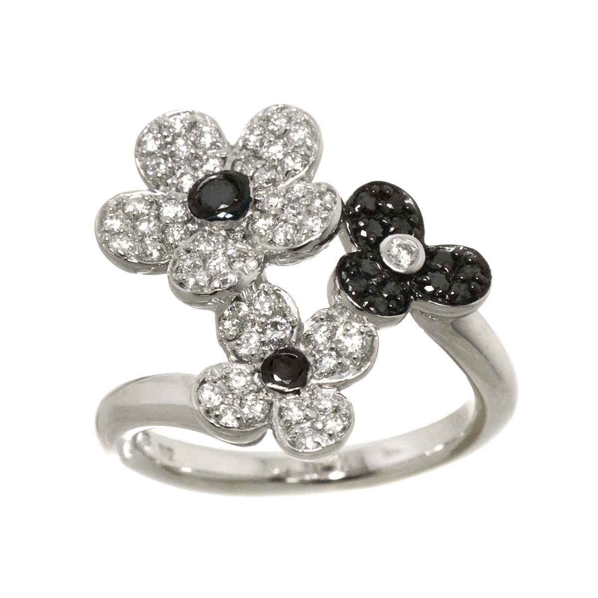 Diamond 0.44ct/0.11ct Ring 18K WG 750 Size5.25(US)