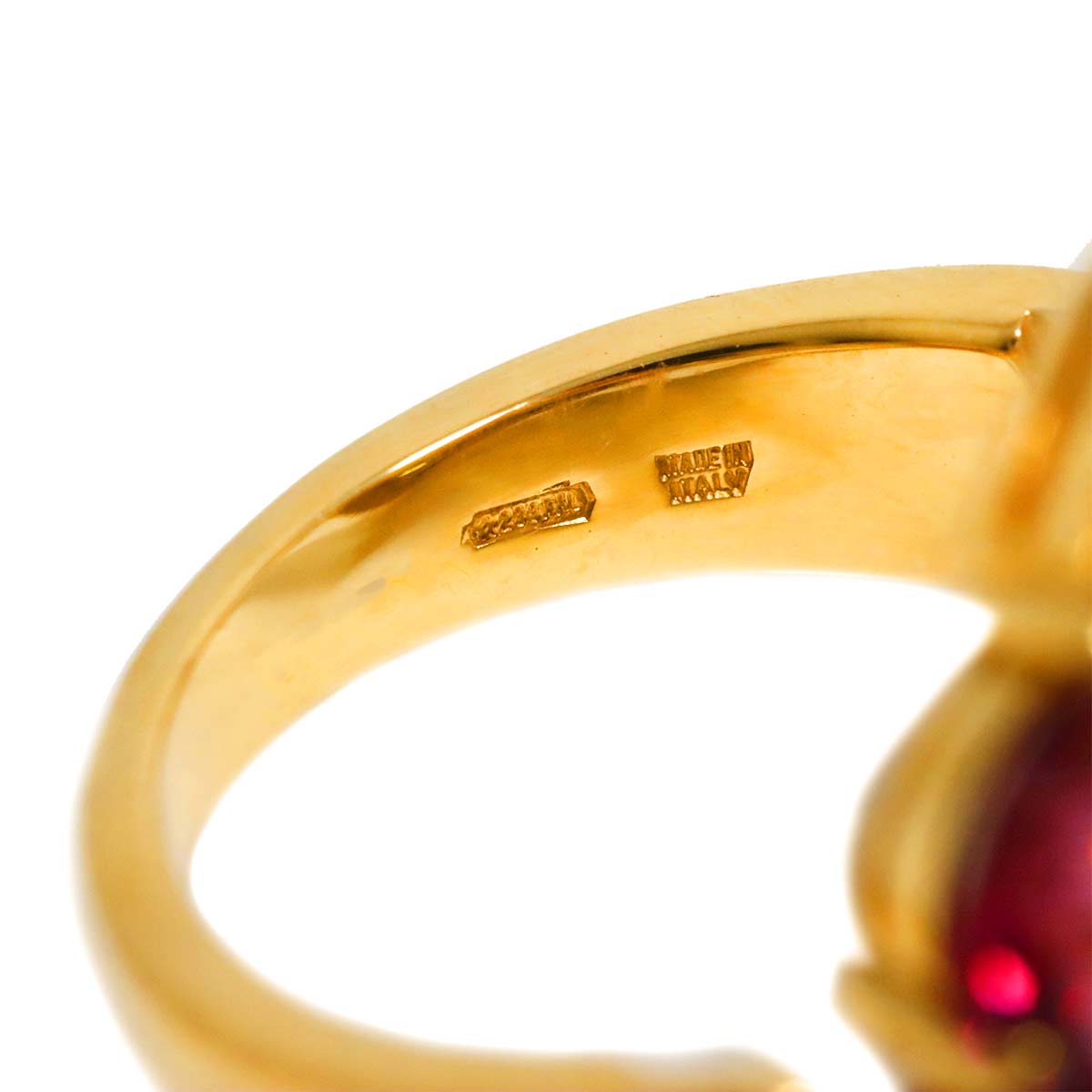 Topaz Diamond Multi Stone Ring 18K YG 750 Size5.25(US)