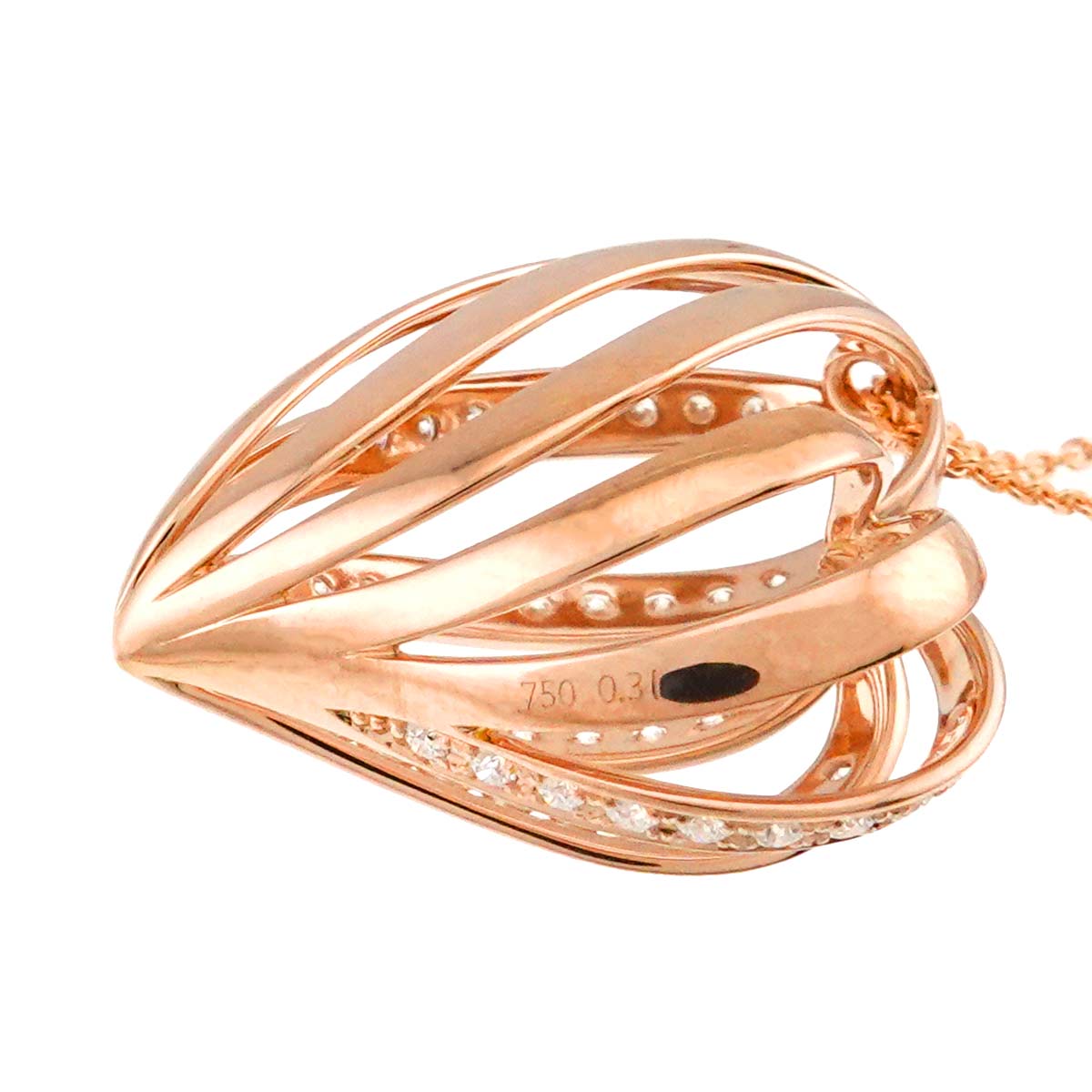 Diamond 0.31ct Long Necklace 18K Pink Gold 750