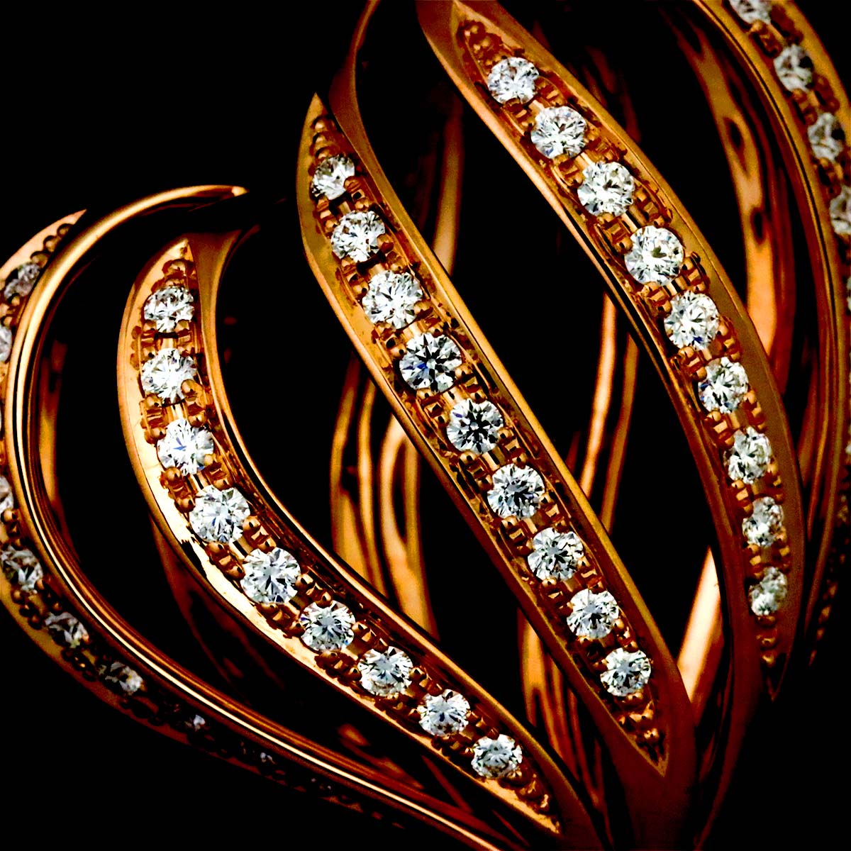 Diamond 0.31ct Long Necklace 18K Pink Gold 750