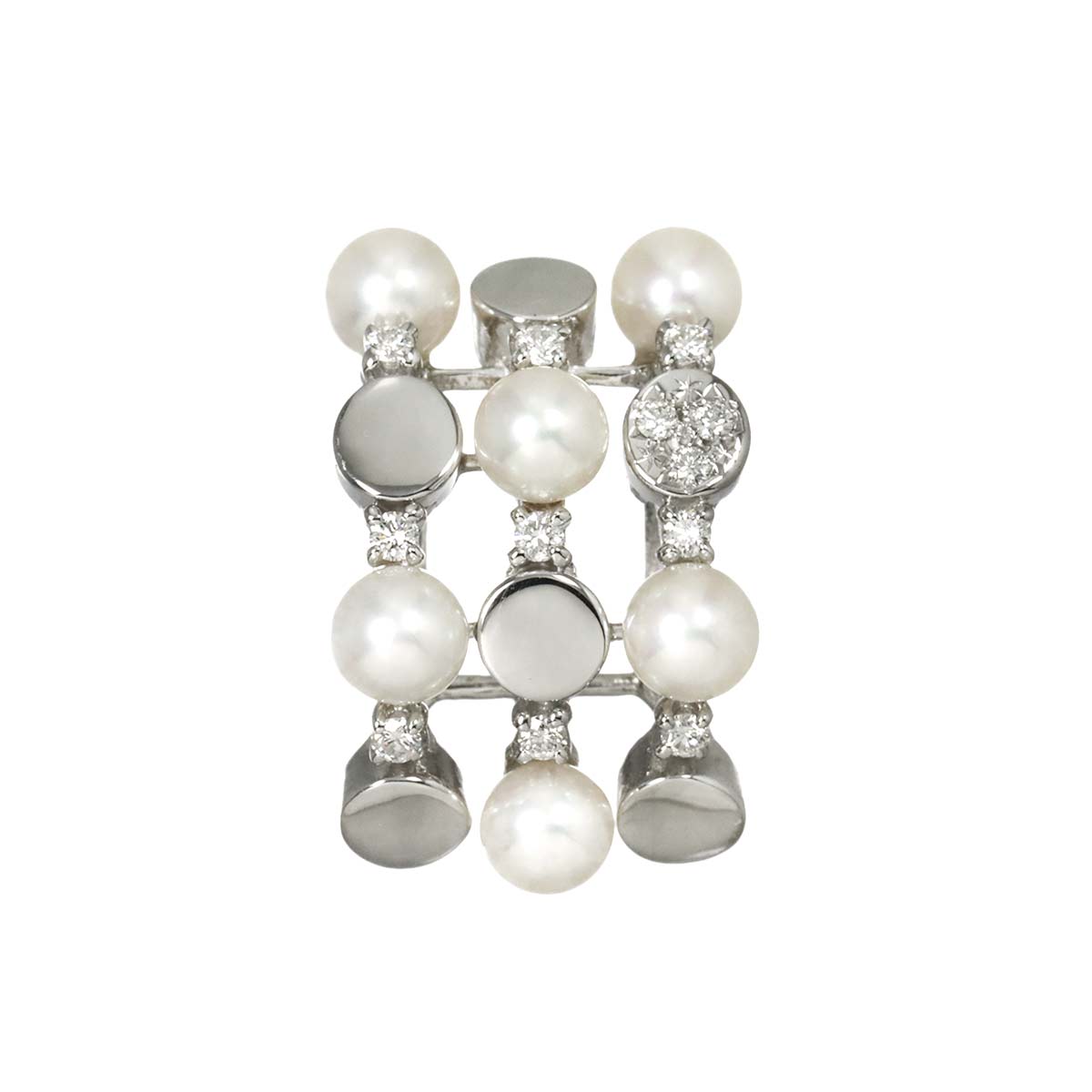 Akoya Pearl Diamond 0.11ct Pendant Top 18K WG 750