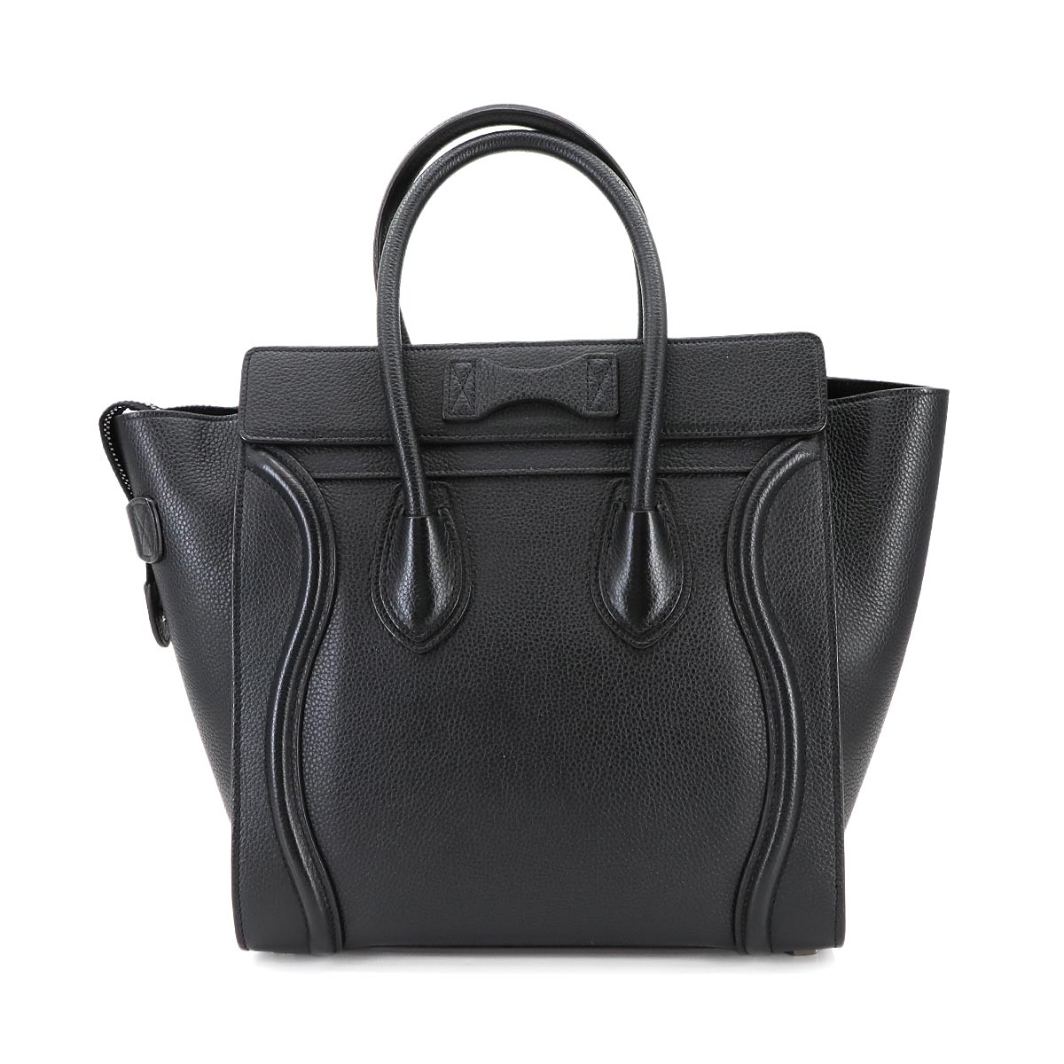 Luggage Micro Shopper Hand Bag Leather Black 167793 Purse