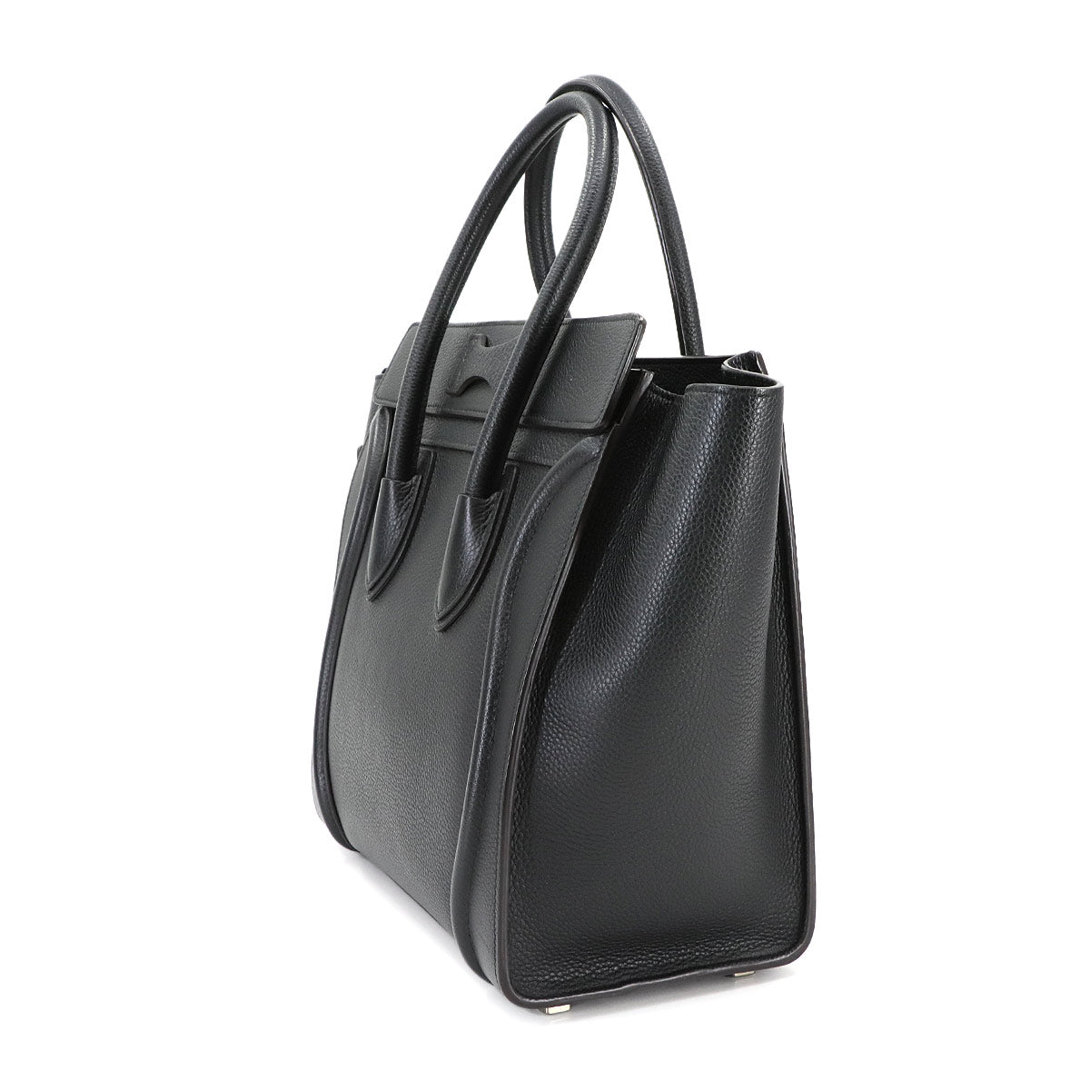 Luggage Micro Shopper Hand Bag Leather Black 167793 Purse