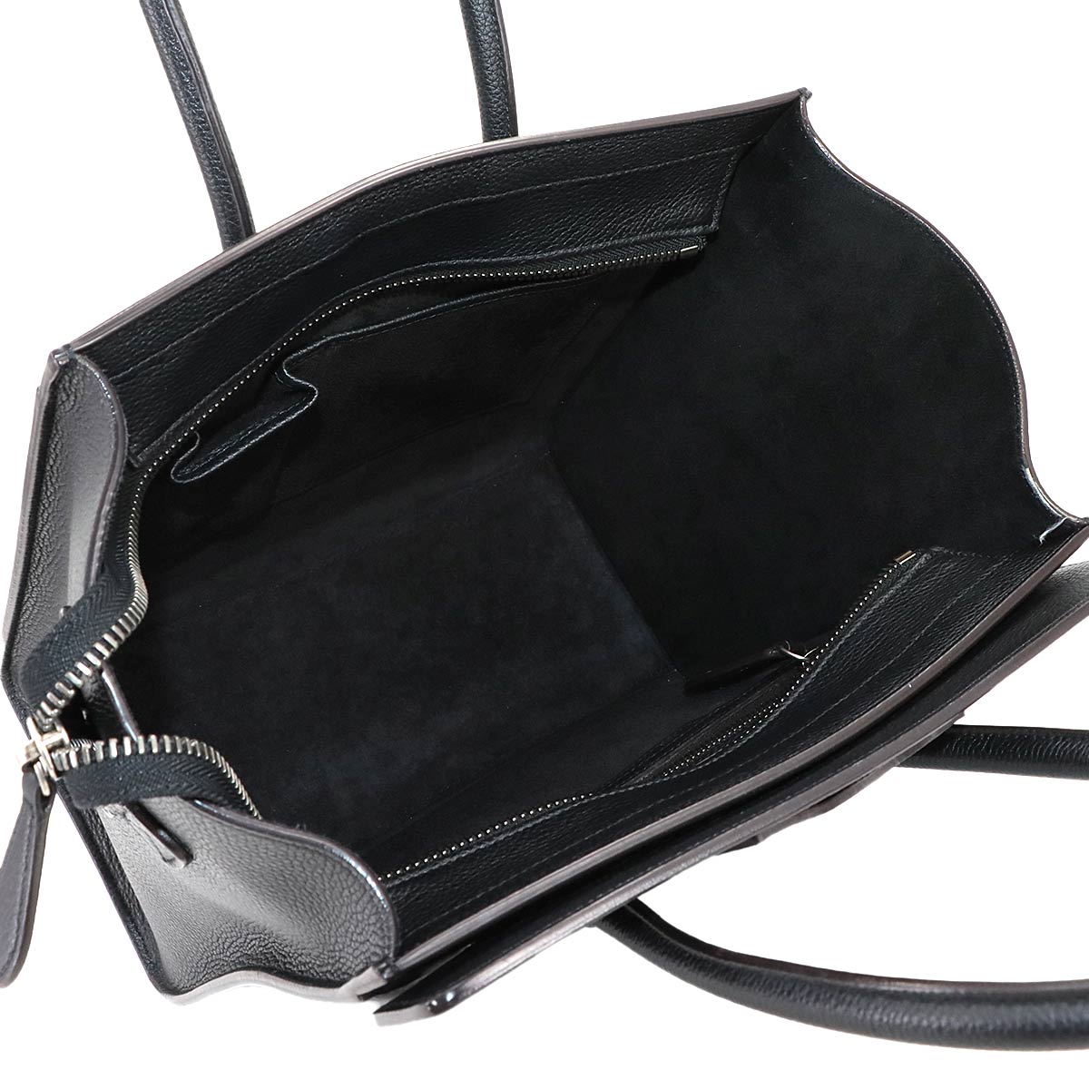 Luggage Micro Shopper Hand Bag Leather Black 167793 Purse