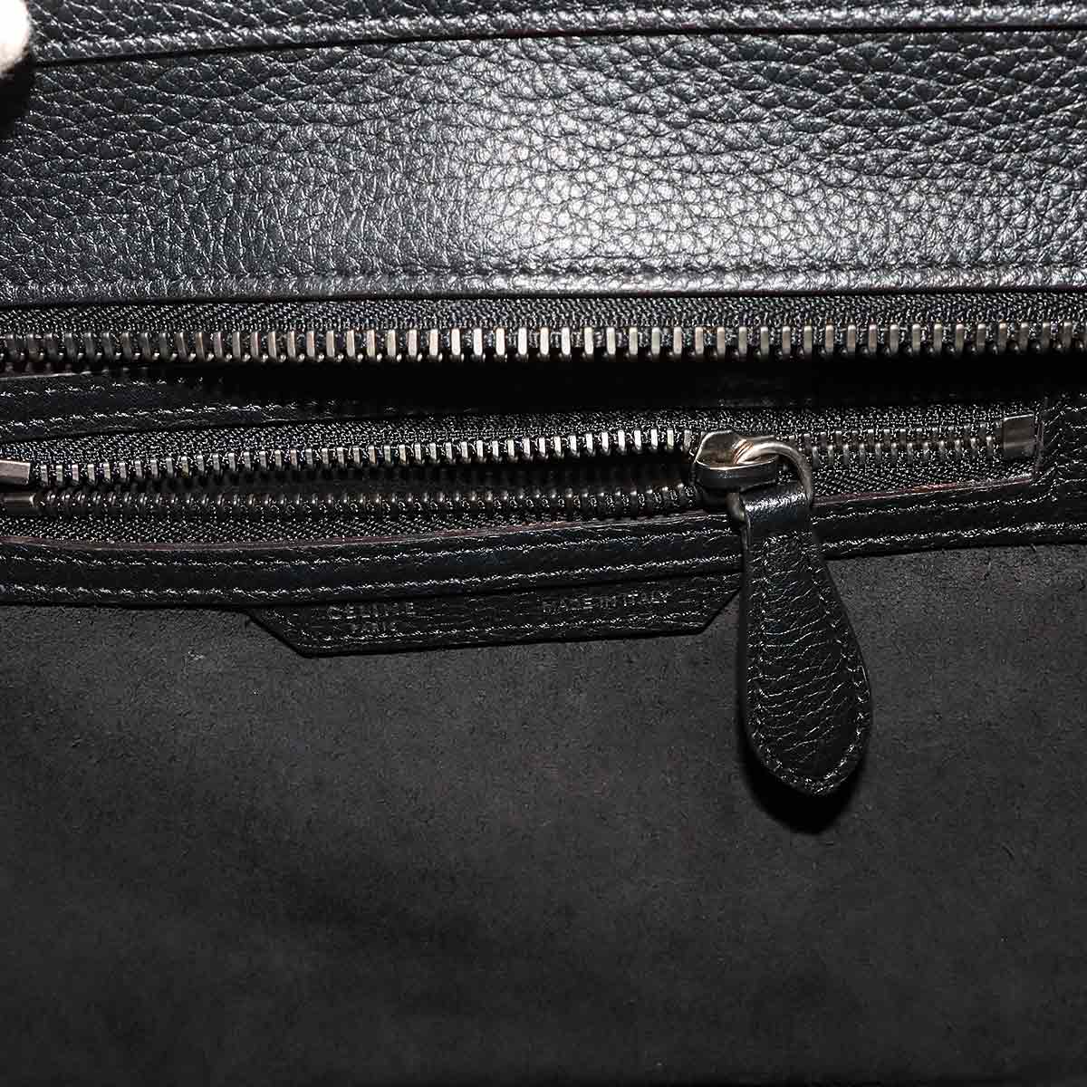 Luggage Micro Shopper Hand Bag Leather Black 167793 Purse
