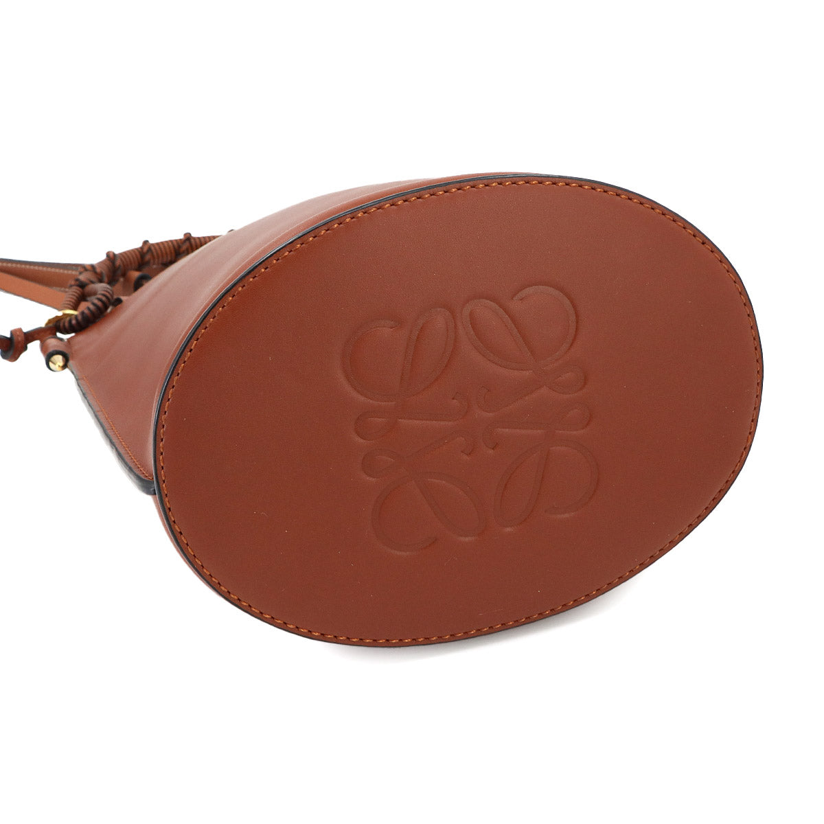 Gate Bucket Hand Shoulder Bag Leather Brown Purse Anagram