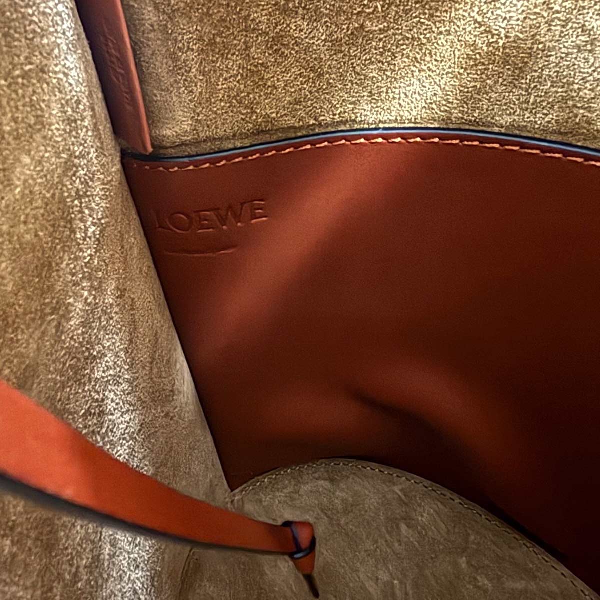 Gate Bucket Hand Shoulder Bag Leather Brown Purse Anagram