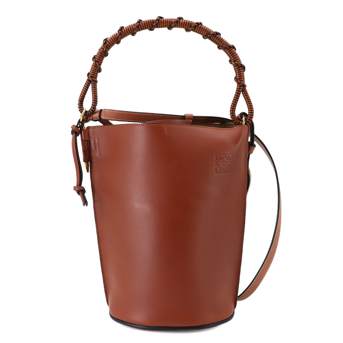 Gate Bucket Hand Shoulder Bag Leather Brown Purse Anagram