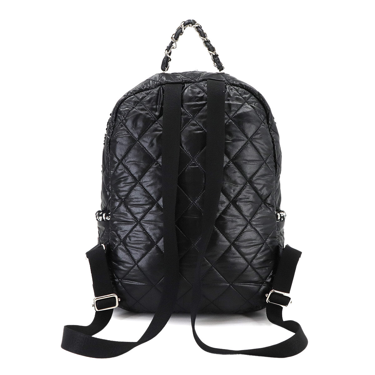 Coco Neige Back Pack Nylon Tweed Black White AS2109 Purse