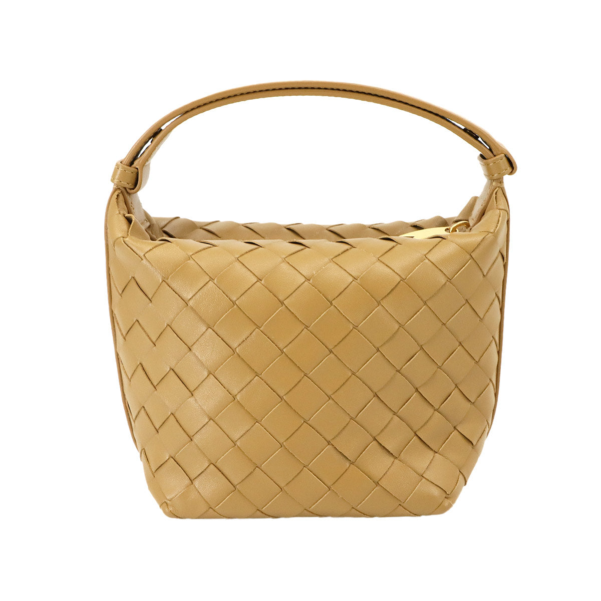 Intrecciato Wallace Hand Bag Lether Beige Purse