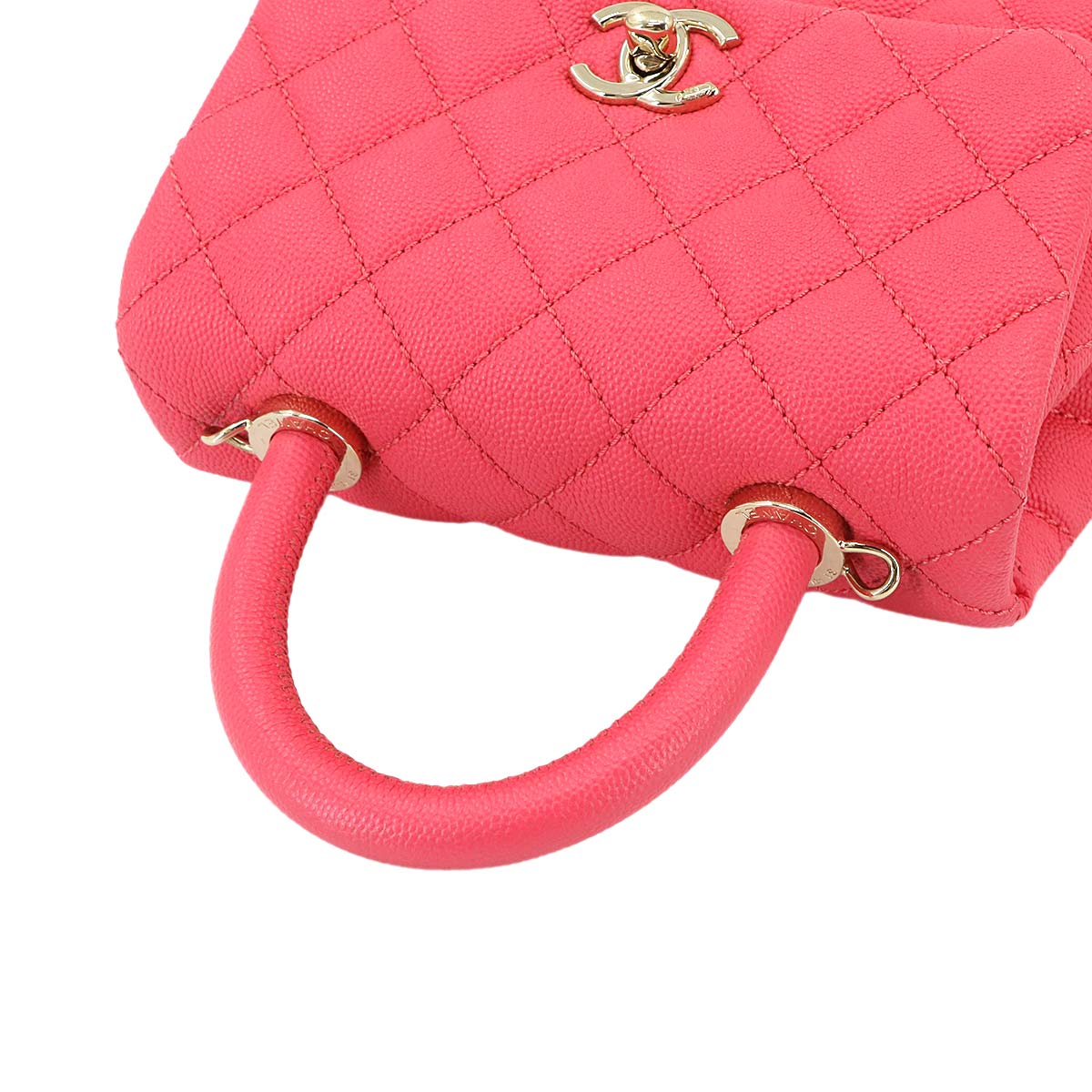 Matelasse Hand Shoulder Bag Leather Pink AS2215 Purse