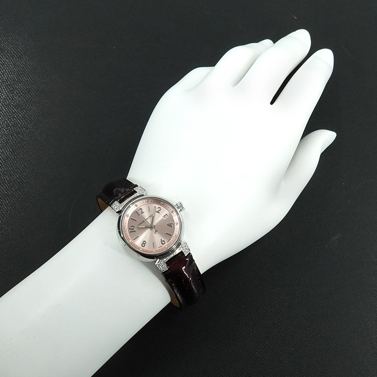Tambour Brush Diamond PM Q121Y Quartz Pink Dial