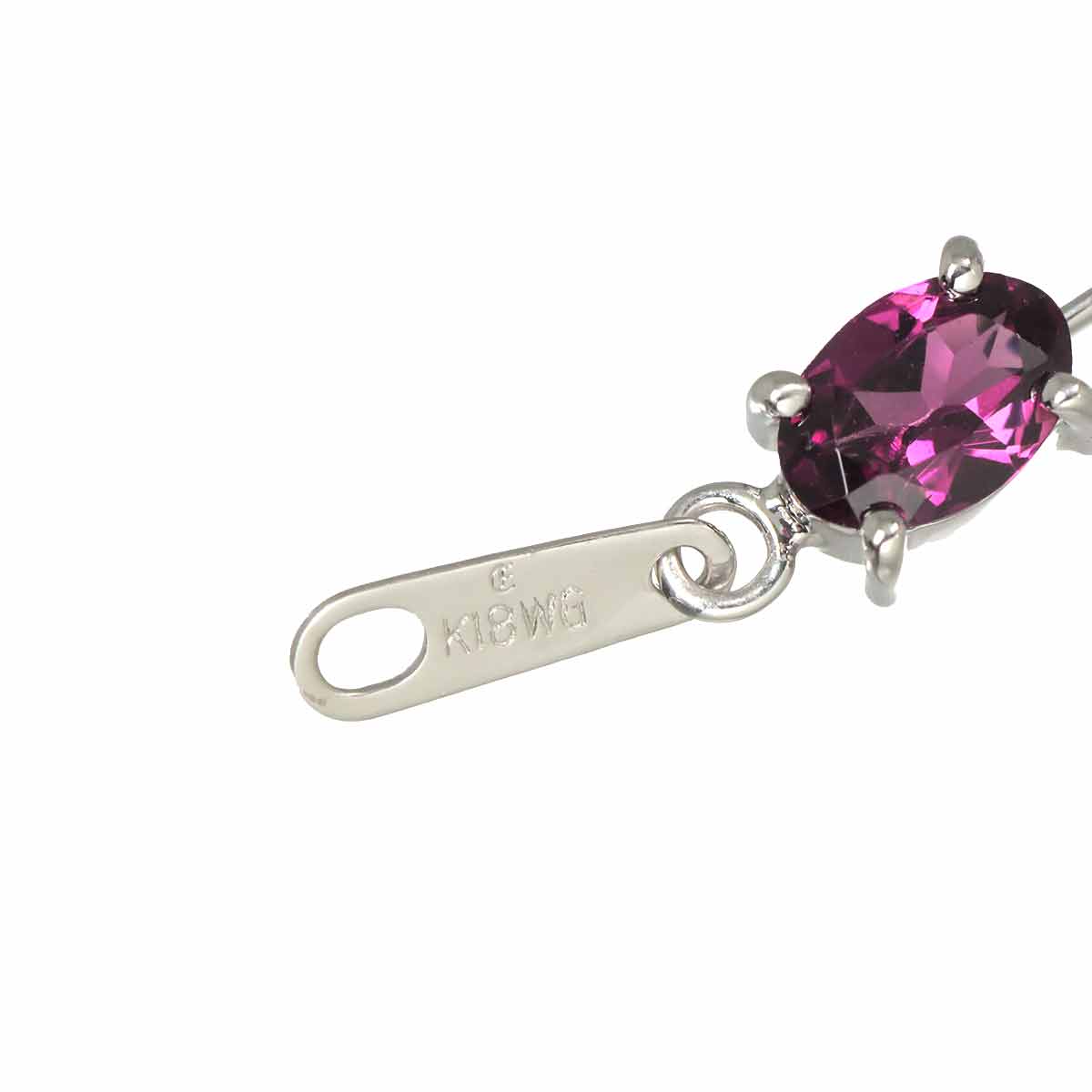 Garnet 5.66ct Diamond 0.16ct Bracelet 18K K18 WG White Gold 750