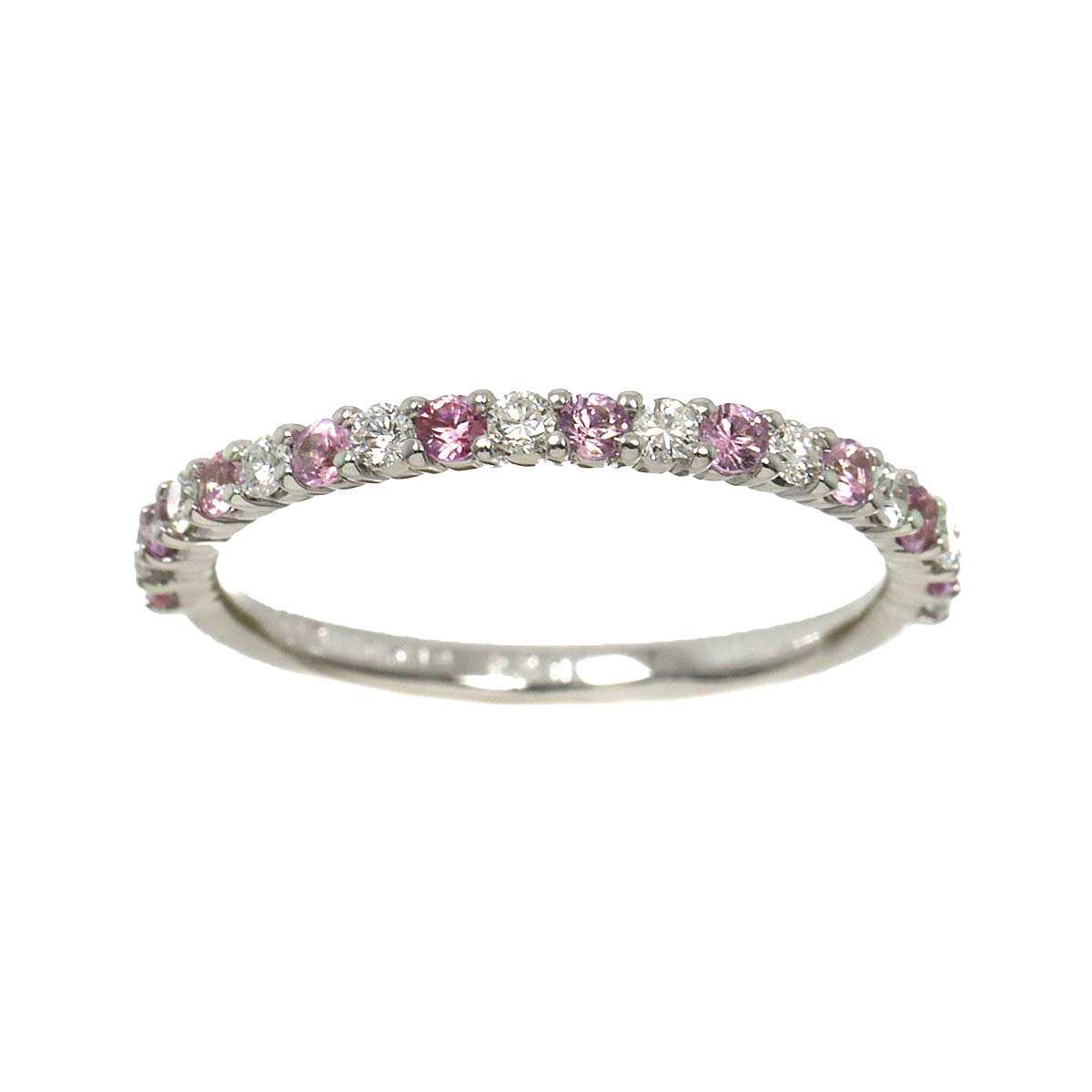 Sapphire 0.28ct Diamond 0.19ct Ring 18K K18 WG White Gold size6(US)