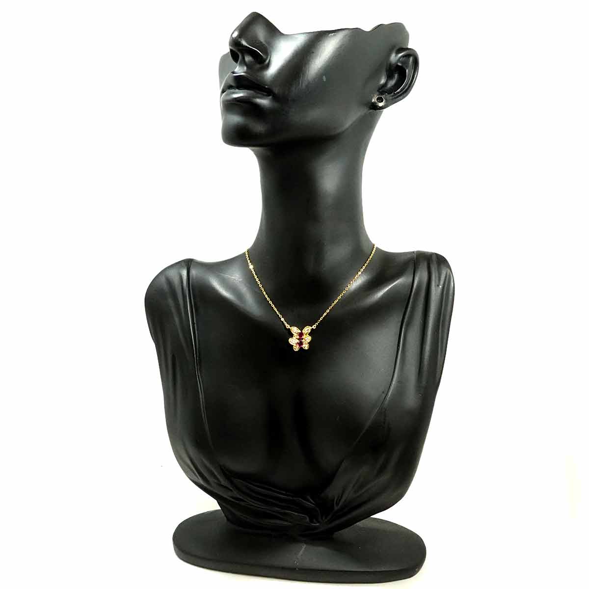 Ruby 0.66ct Diamond 0.26ct Necklace 18K 18K Yellow Gold 750