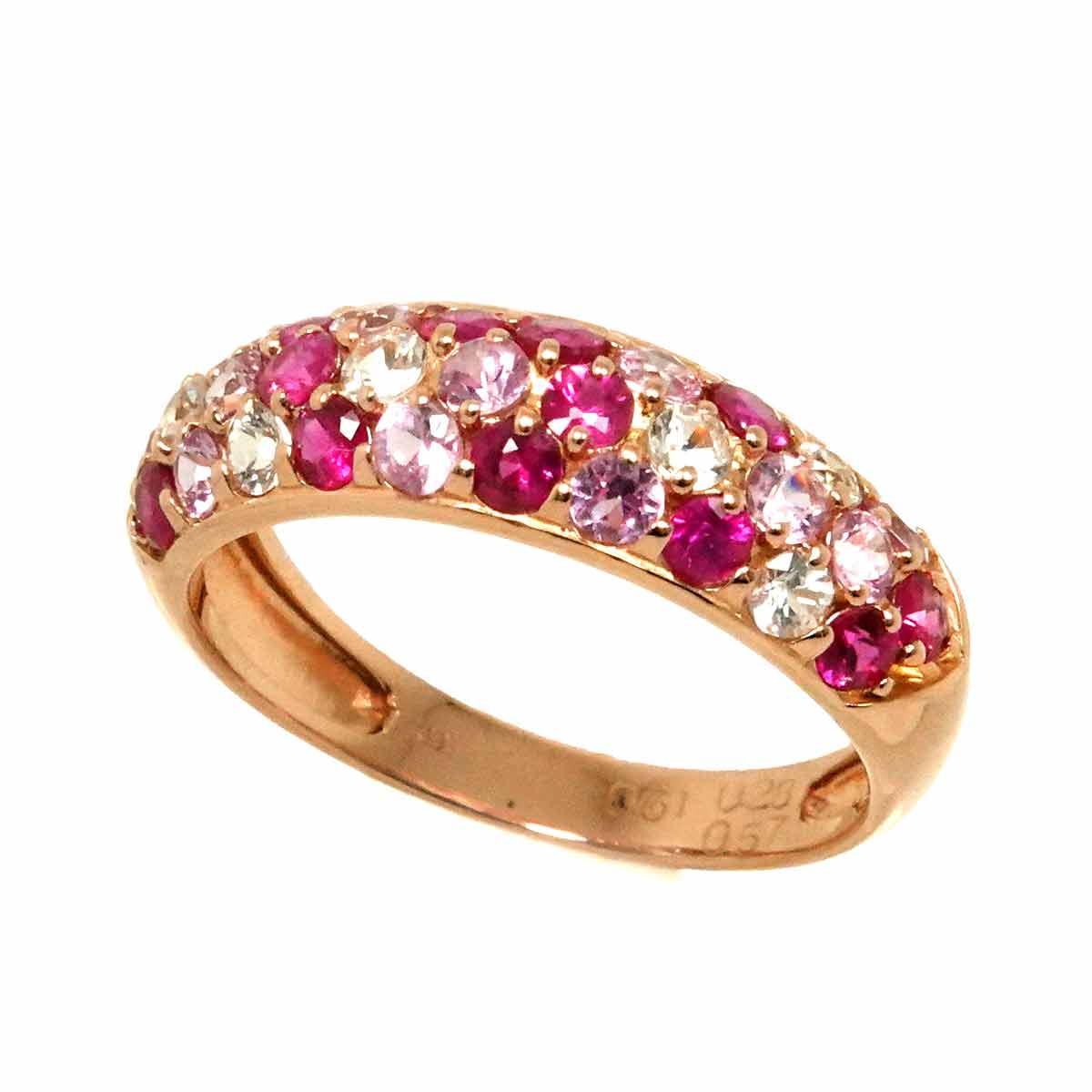 Sapphire 0.61ct/0.57ct Diamond 0.28ct Ring 18K 750 5.5-5.75(US)