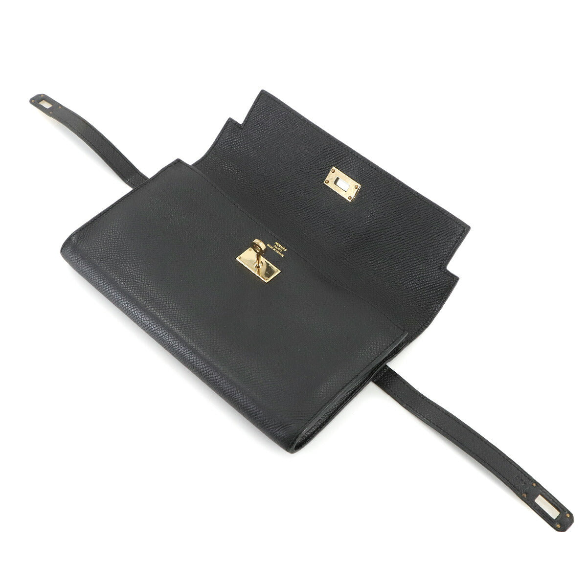 Kelly Wallet Veau Epsom Leather Black Purse