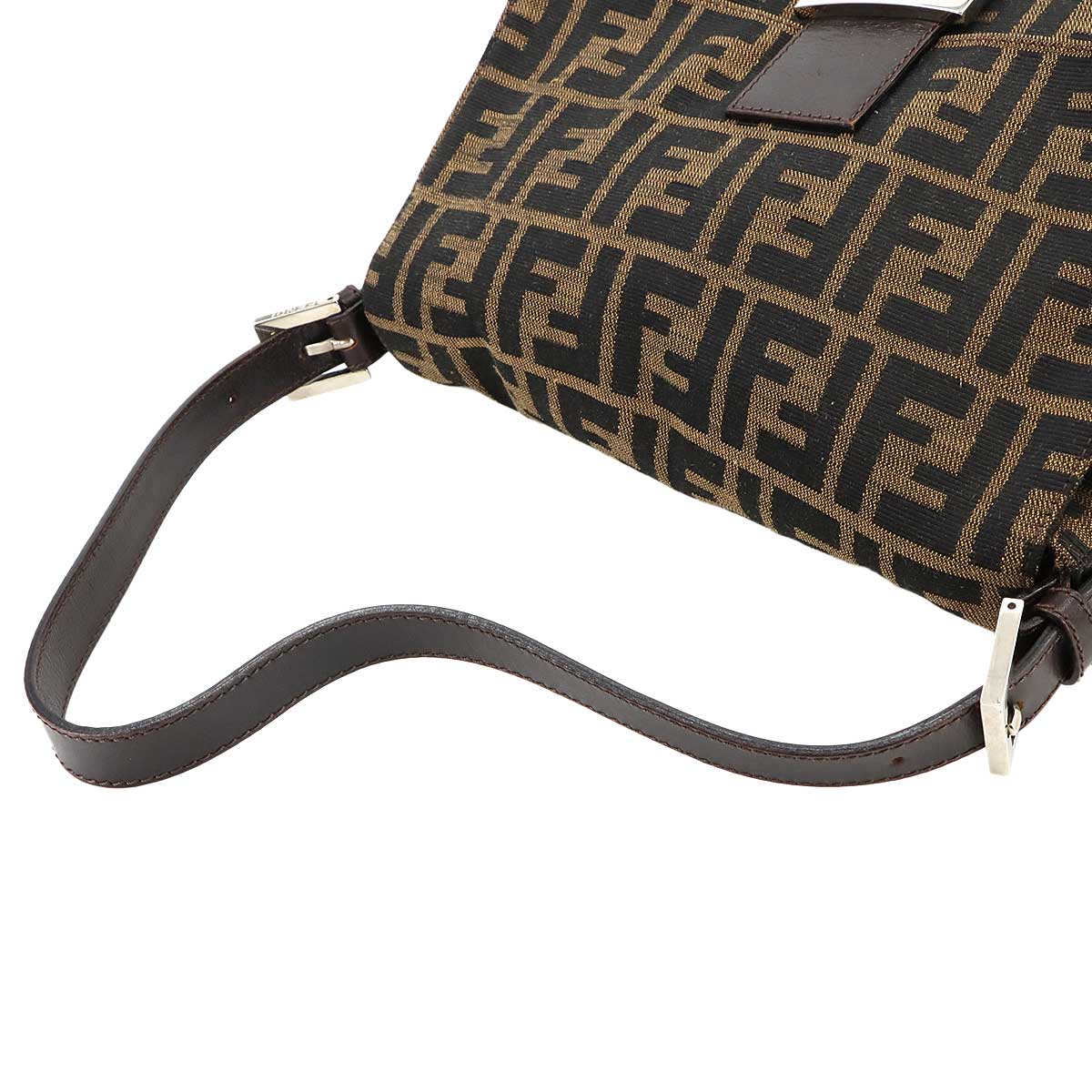 Zucca Mamma Baguette Shoulder Bag Canvas Leather Brown 26325
