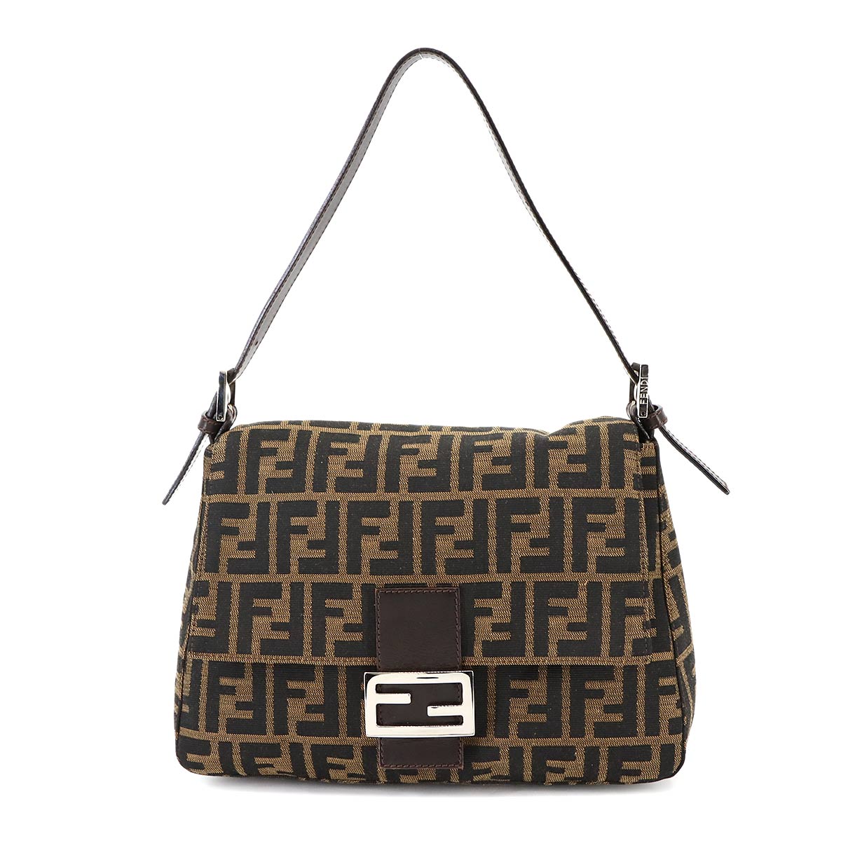 Zucca Mamma Baguette Shoulder Bag Canvas Leather Brown 26325