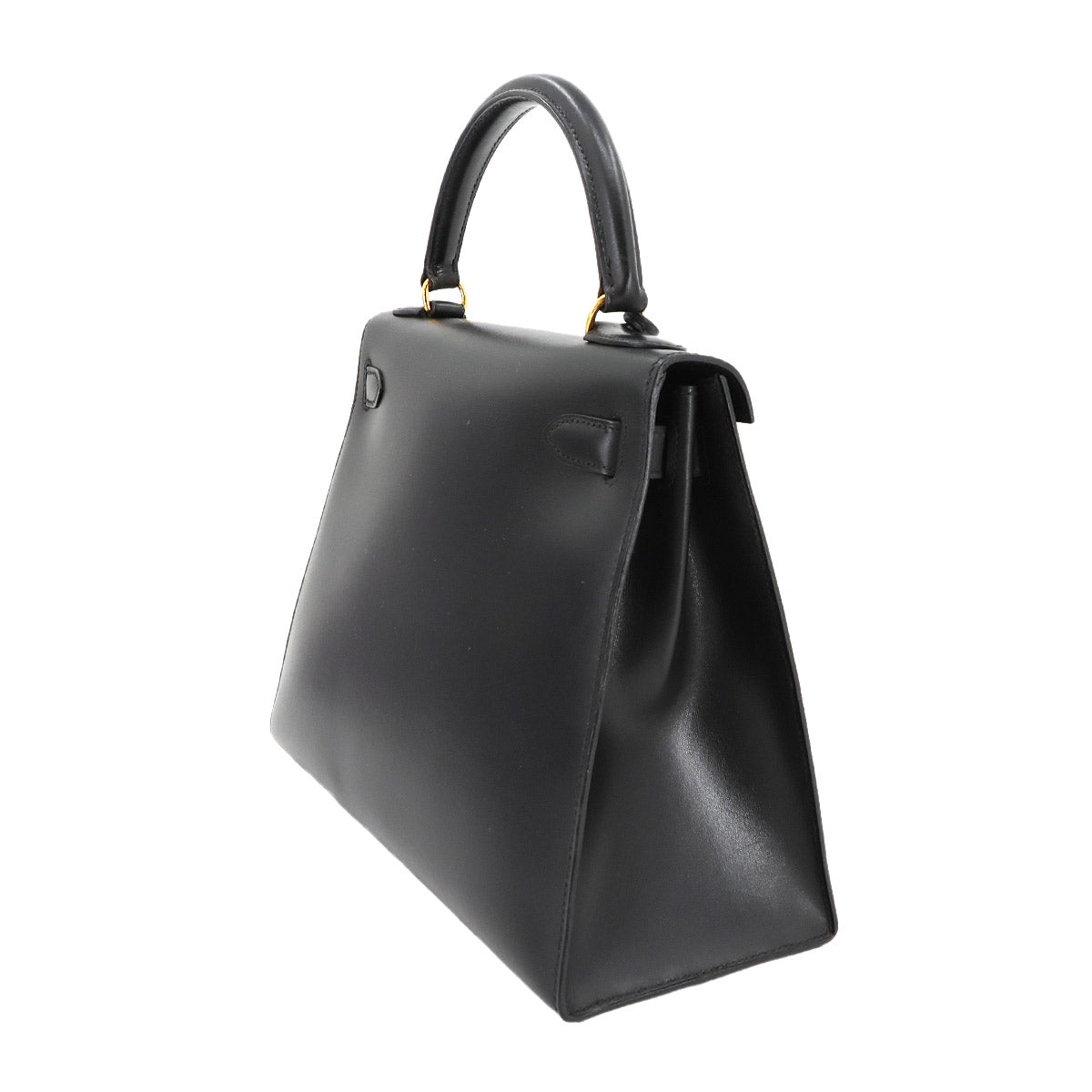 Kelly 28 Box carf Black 2way Hand Shoulder Bag Purse