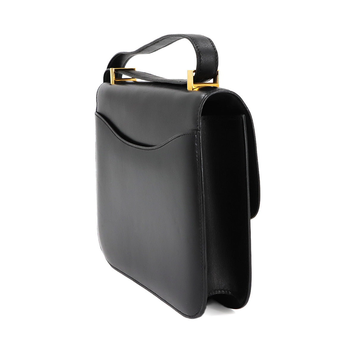 Constance 23 Shoulder Bag Box Calf Leather Black Vintage Purse