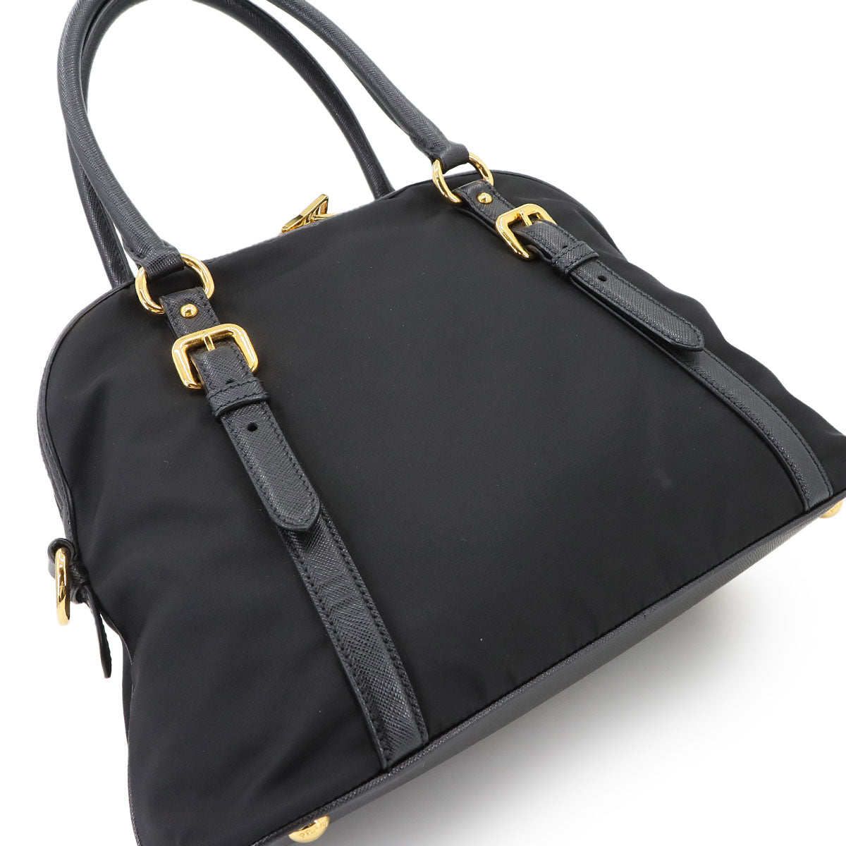 Hand Shoulder Bag Nylo Saffiano leather Nero 1BB013 Purse