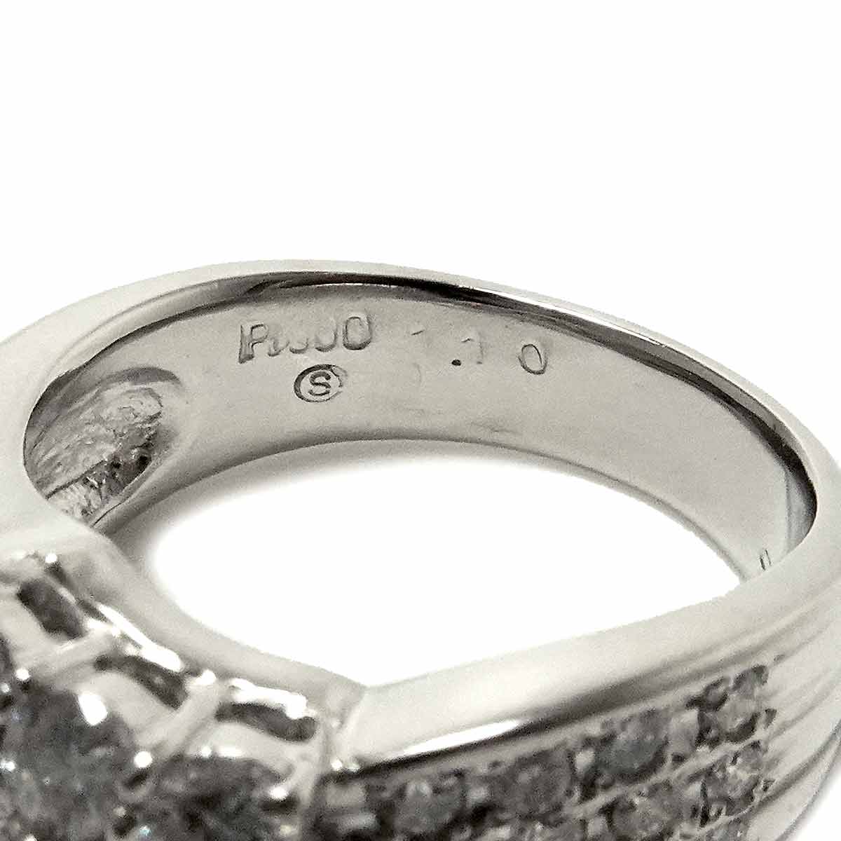 Diamond 1.10ct/0.45ct Ring Pt Platinum size6-6.25(US)